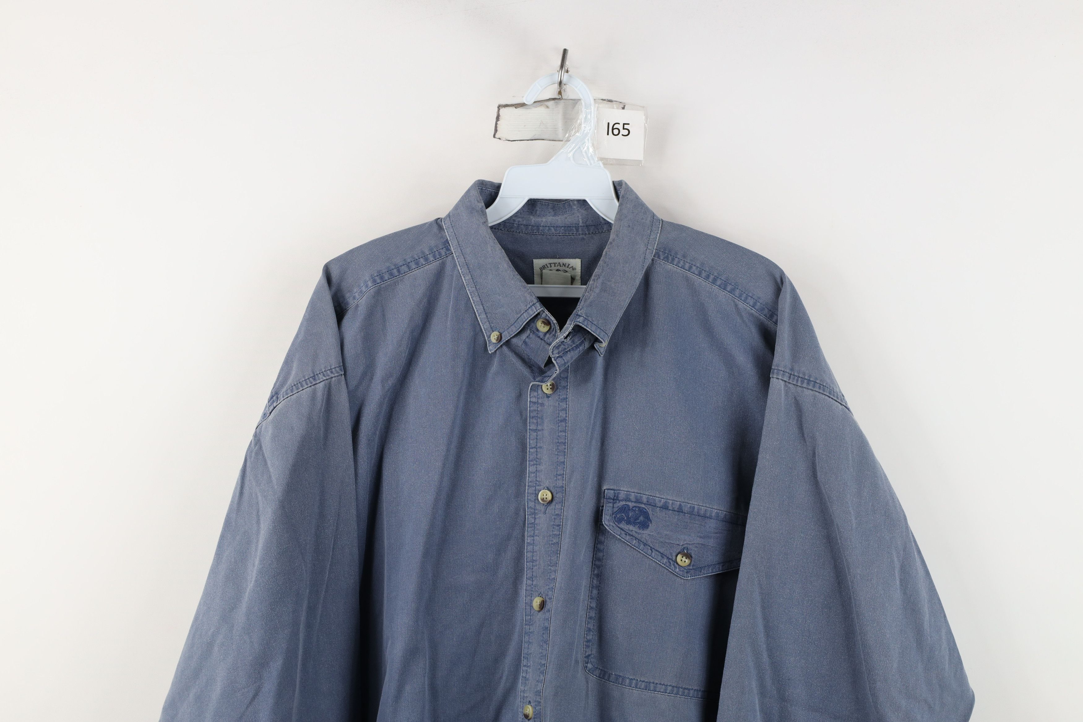 Vintage Vintage 90s Streetwear Stonewash Collared Button Down Shirt Size US L / EU 52-54 / 3 - 2 Thumbnail