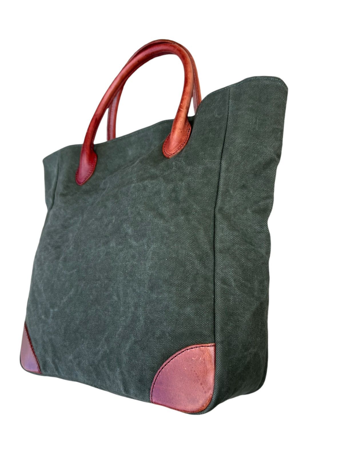 Canvas Vintage Hinomoto Japan Hard Canvas Leather Tote Bag Size ONE SIZE - 10 Thumbnail