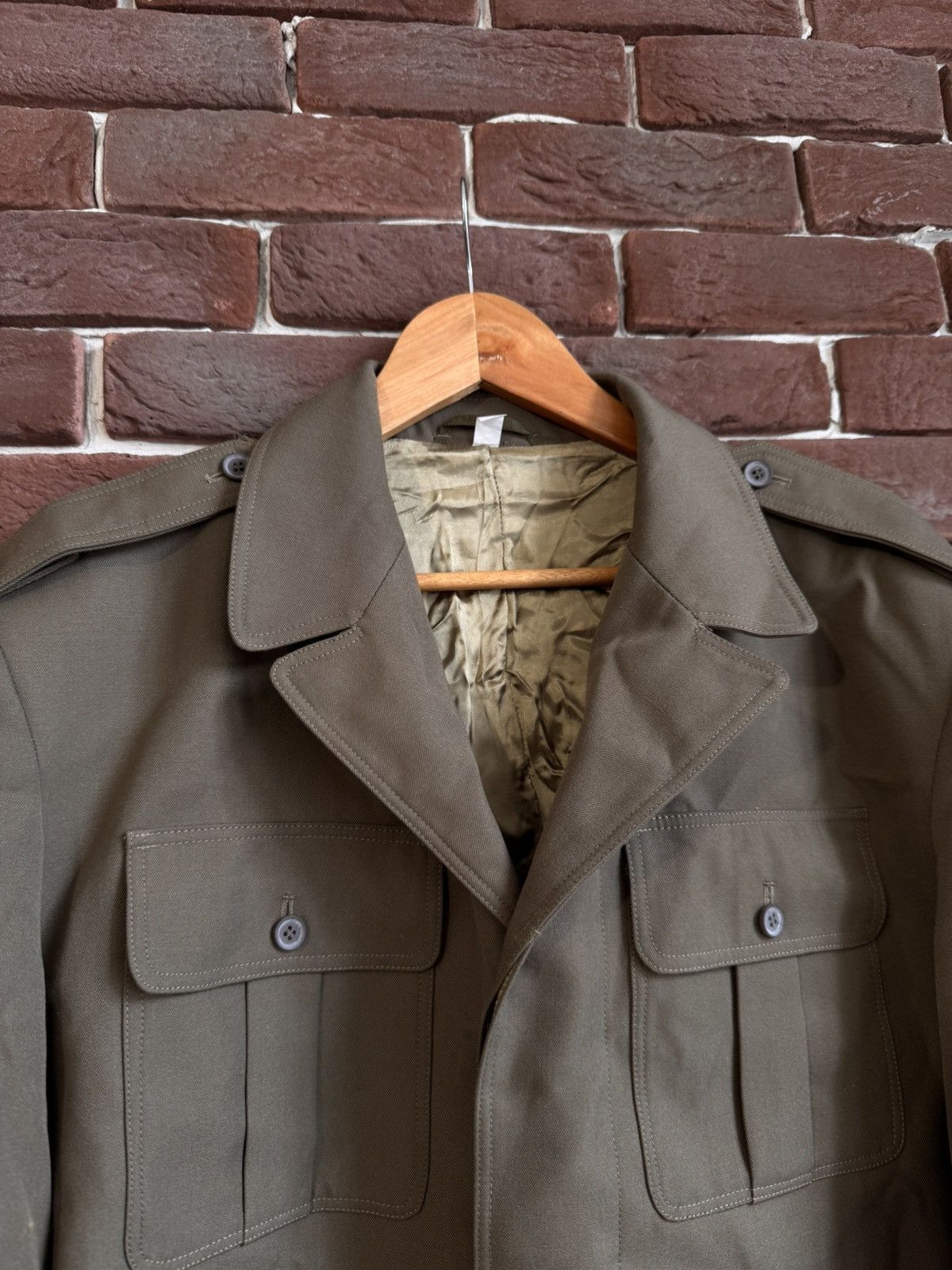 Other Olive Military Jacket Workwear Cropped Boxy Type 50s Size US L / EU 52-54 / 3 - 3 Thumbnail