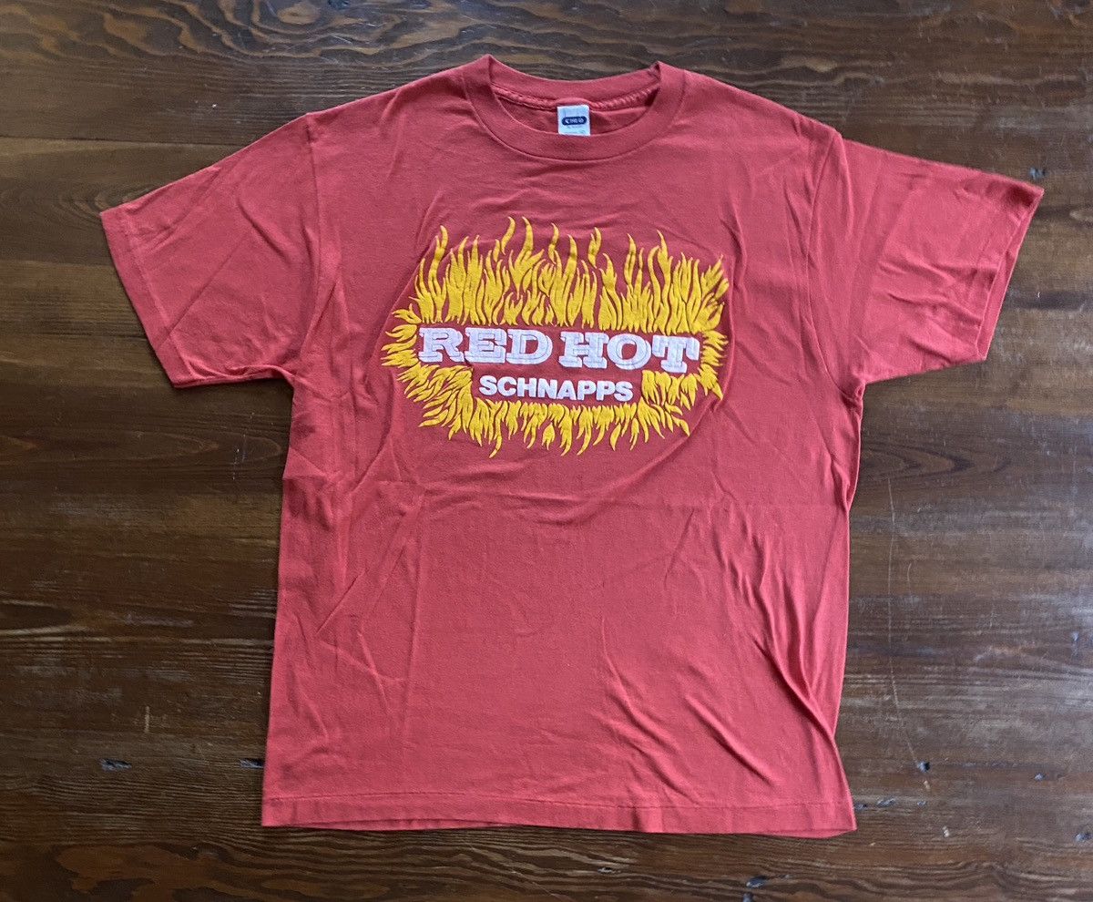 Anvil Vintage 80’s Red Hot Schnapps Puffy Paint Single Stitch Tee Size US L / EU 52-54 / 3 - 2 Thumbnail
