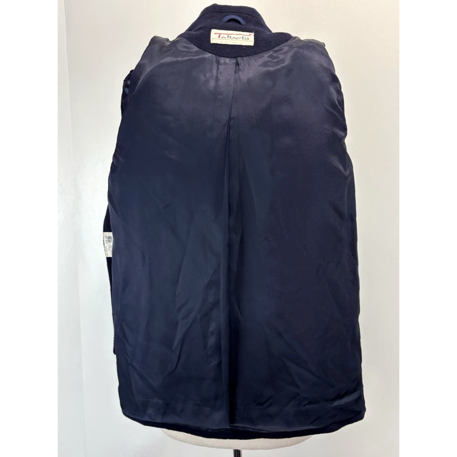 Talbots VINTAGE Talbots Wool Pea Coat Women’s 8 Navy Blue Solid Long Sleeve Buttoned Pockets Classic 90s Old Money Academia Size M / US 6-8 / IT 42-44 - 6 Thumbnail