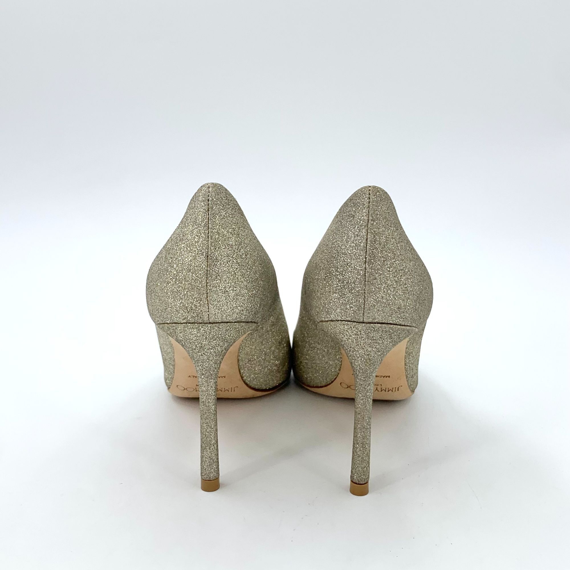 Jimmy Choo Jimmy Choo Romy 85 Glitter Pointed-Toe Pumps Platinum Ice Si Size US 7 / IT 37 - 5 Thumbnail