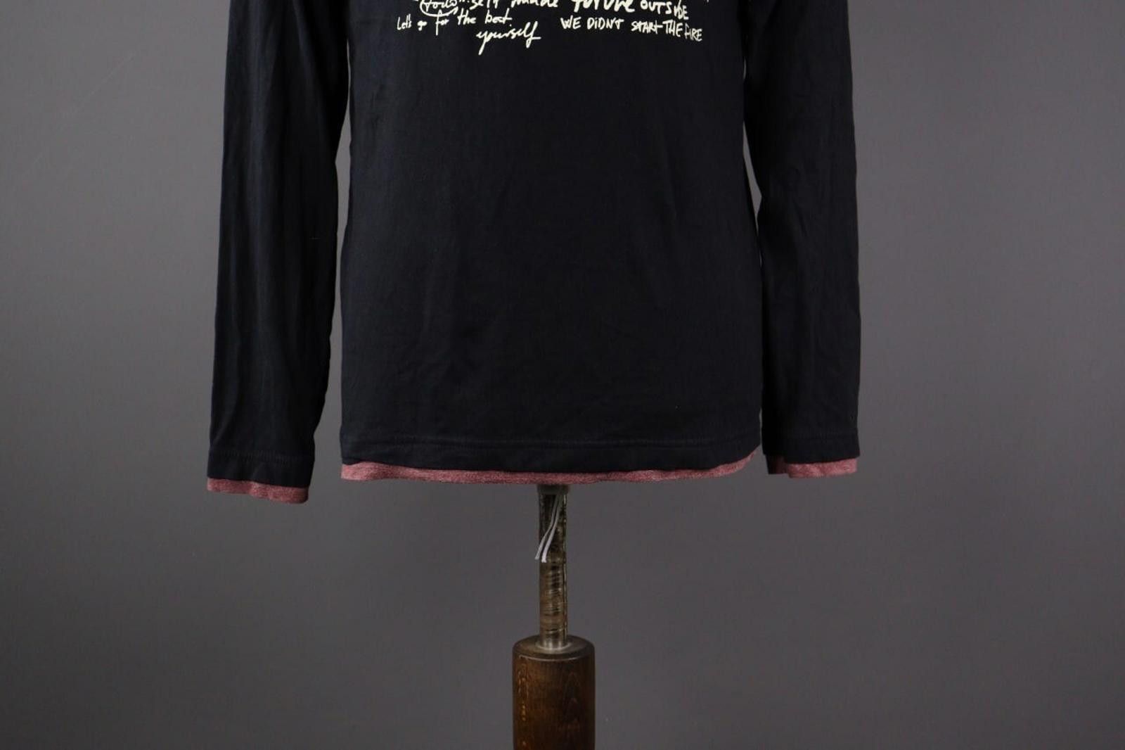 Desigual Desigual Black Big Logo Long Sleeve Top Shirt Size M Size US M / EU 48-50 / 2 - 3 Thumbnail