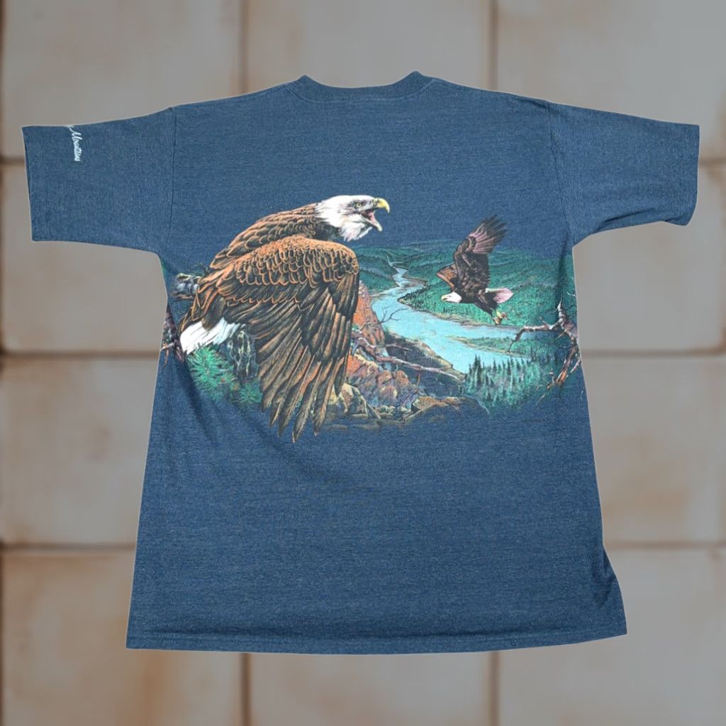 Vintage VINTAGE Smoky Mountains Shirt Adult XL Blue Eagles Nature USA Made 90s T-Shirt Mens XL Blue Eagles Nature USA 90s Size US XL / EU 56 / 4 - 1 Thumbnail