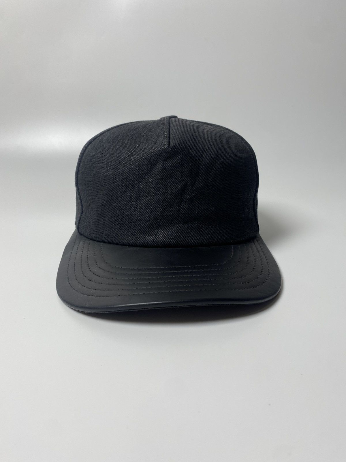 Rick Owens RICK OWENS LEATHER BRIM WAXED CAP Size ONE SIZE - 3 Thumbnail
