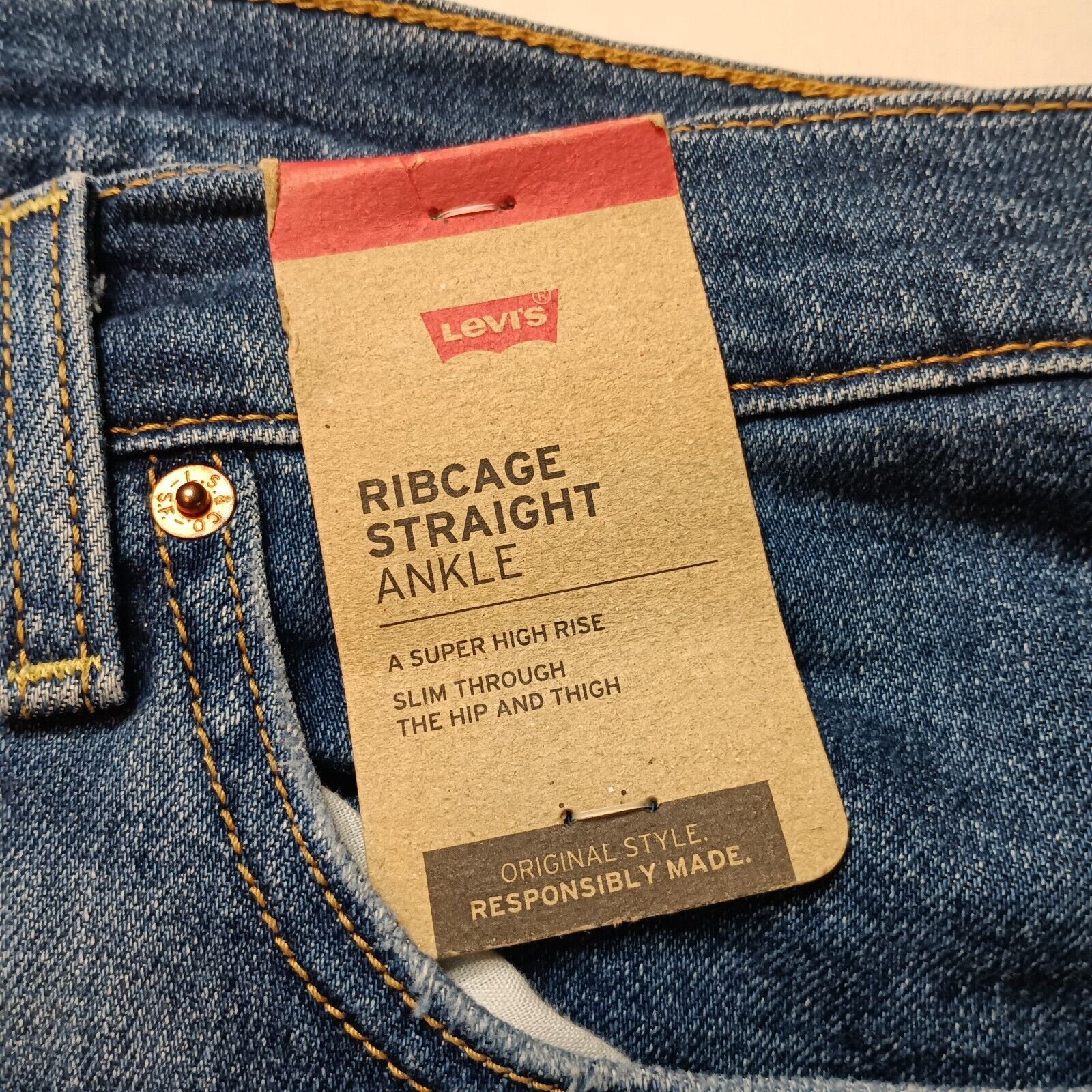 Levi's Levi's Ribcage Straight Ankle Jeans Women's 24W Plus Size Size 30" / US 8 / IT 44 - 5 Thumbnail