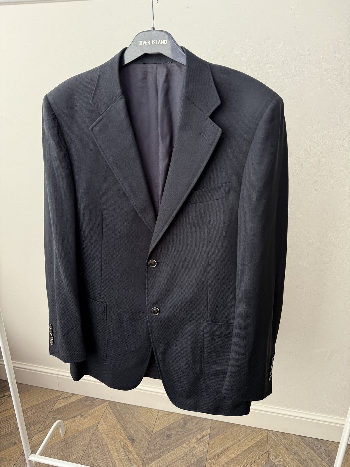 Canali Vintage CANALI Black Wool Blazer Jacket Size 52R - 3 Thumbnail