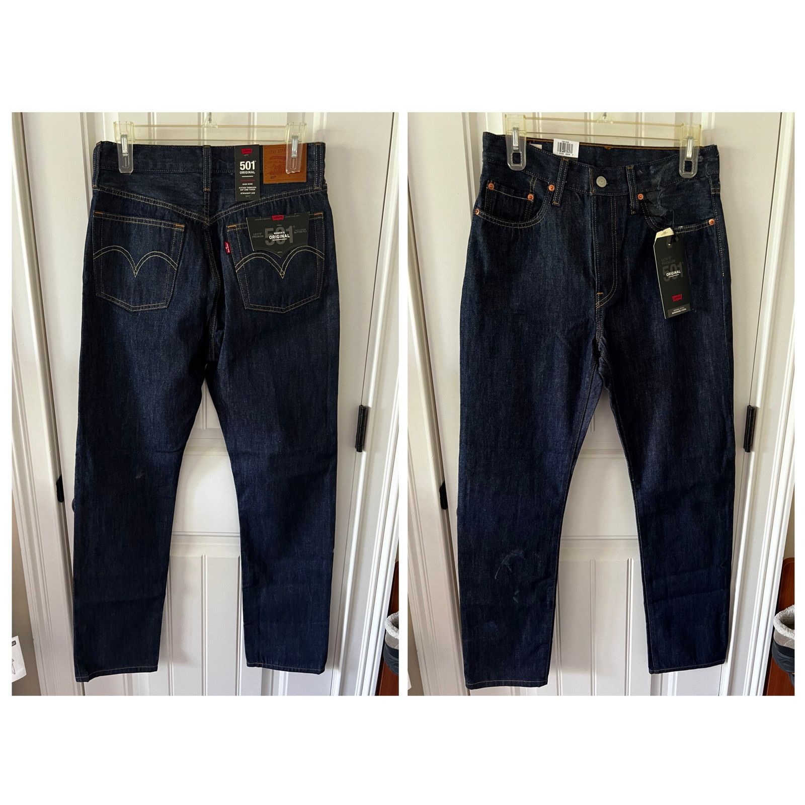 Levi's 501 Women's High Rise Jeans Straight Leg Button Fly 28x32 Size 28" / US 6 / IT 42 - 2 Thumbnail