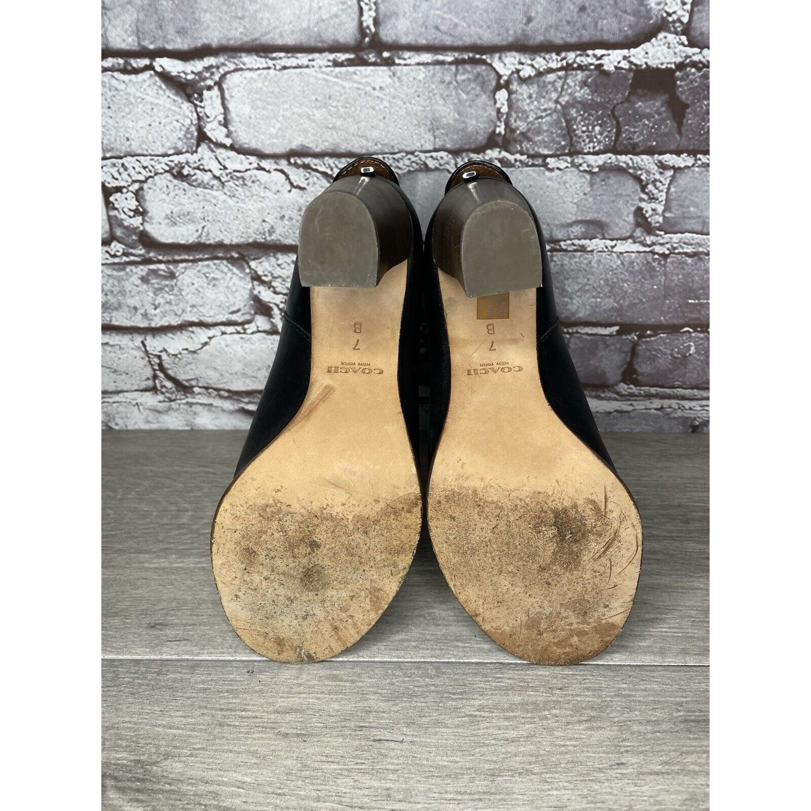 Coach Coach Labelle Black Leather Open Toe Booties Heels Shoes Wom Size US 7 / IT 37 - 7 Thumbnail