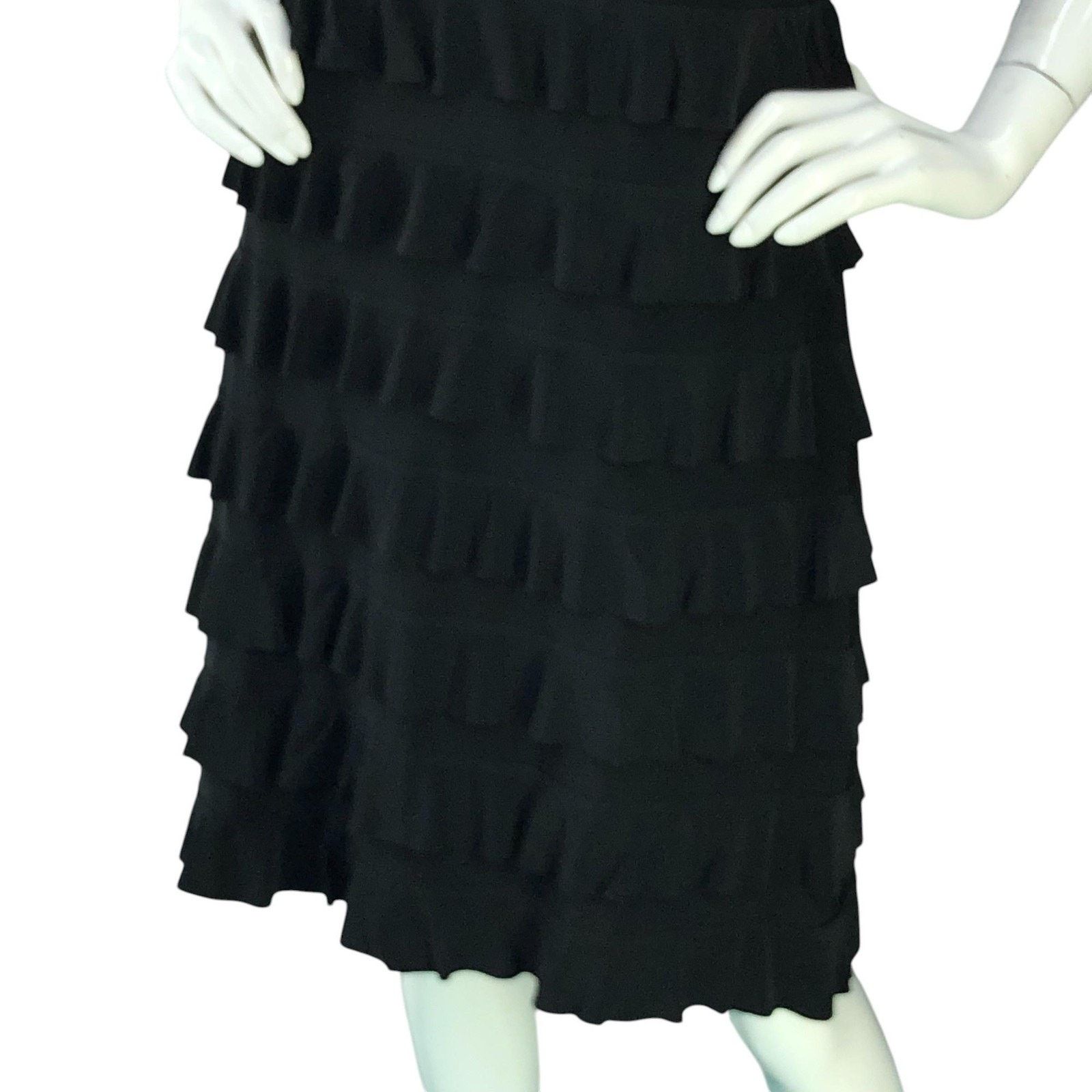 Joseph Ribkoff Joseph Ribkoff Dress 8 Short Sleeve Ruffle Tiered Knee Lngth Size M / US 6-8 / IT 42-44 - 3 Thumbnail