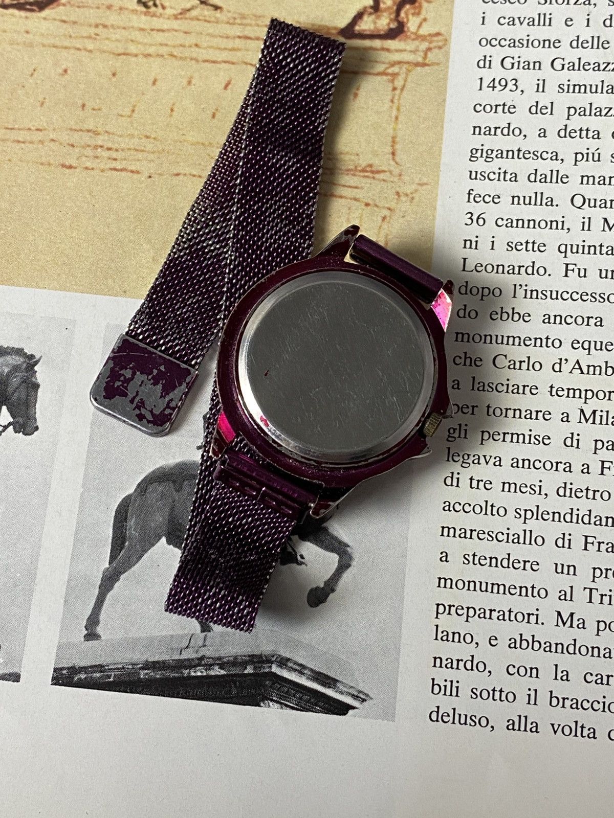 Japanese Brand Luxury Purple Spinning Flower Dial Magnetic Mesh Watch Size ONE SIZE - 12 Thumbnail