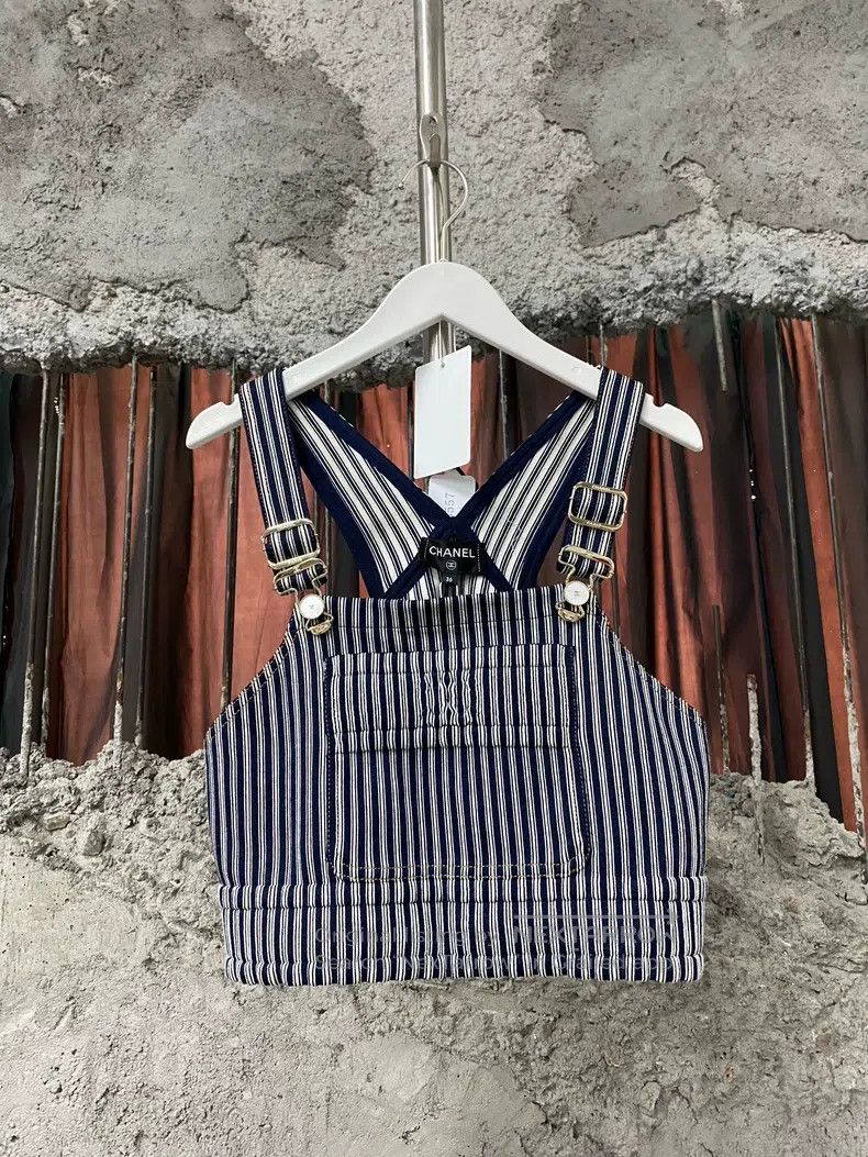 Chanel Chanel Striped denim vest Size XS / US 0-2 / IT 36-38 - 1 Thumbnail