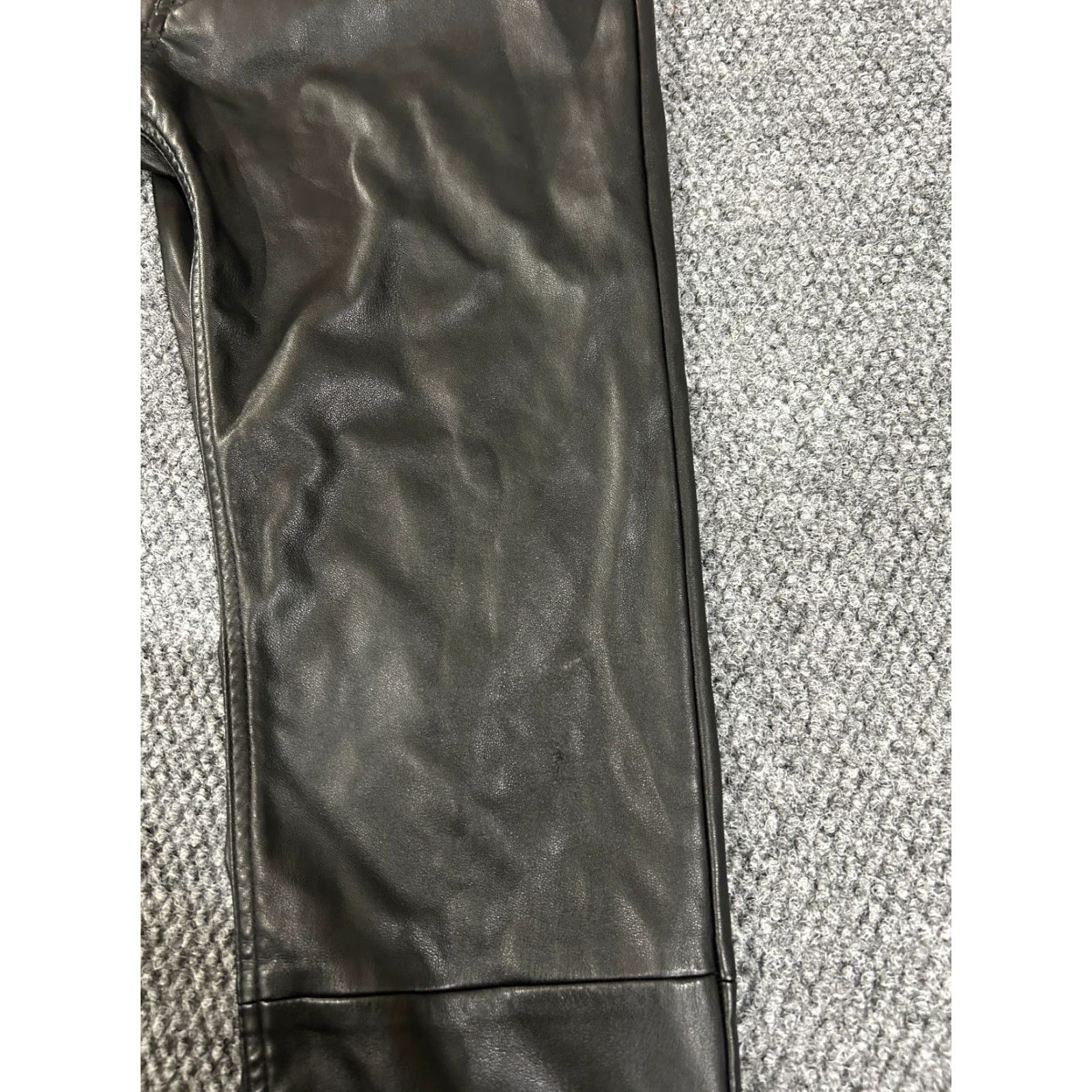 Zara Zara faux leather pants womens 31 black skinny moto Pants Women's 31 Black Slim Straight Front Zipper Pockets Faux Leather Polyester Block Color Black Size 24" / US 00 / IT 34 - 3 Thumbnail