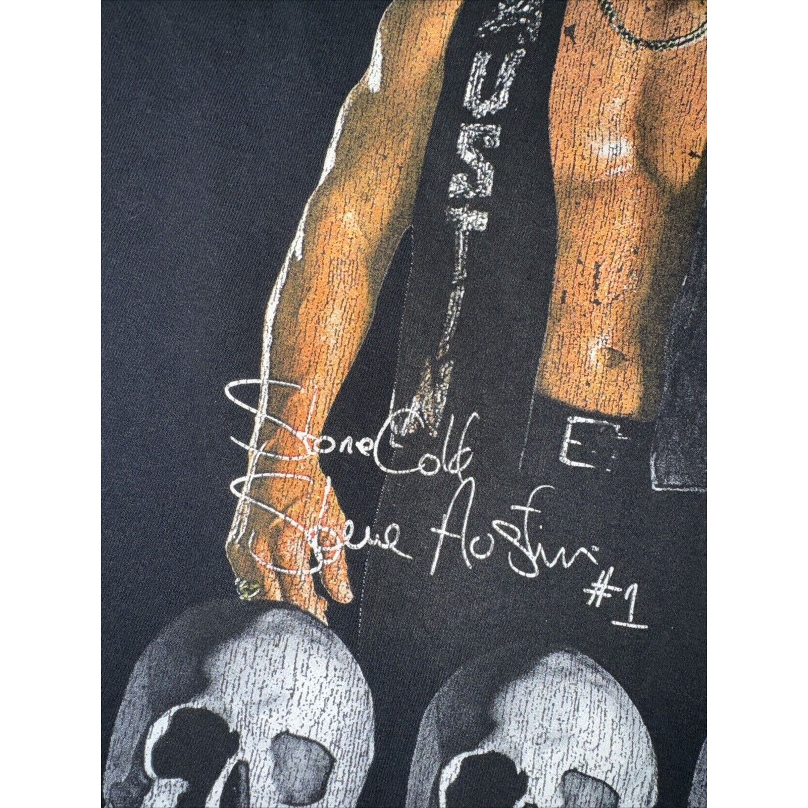 WWE Stone Cold Steve Austin Skull T-Shirt Black L 20x27 Black Size US L / EU 52-54 / 3 - 3 Thumbnail