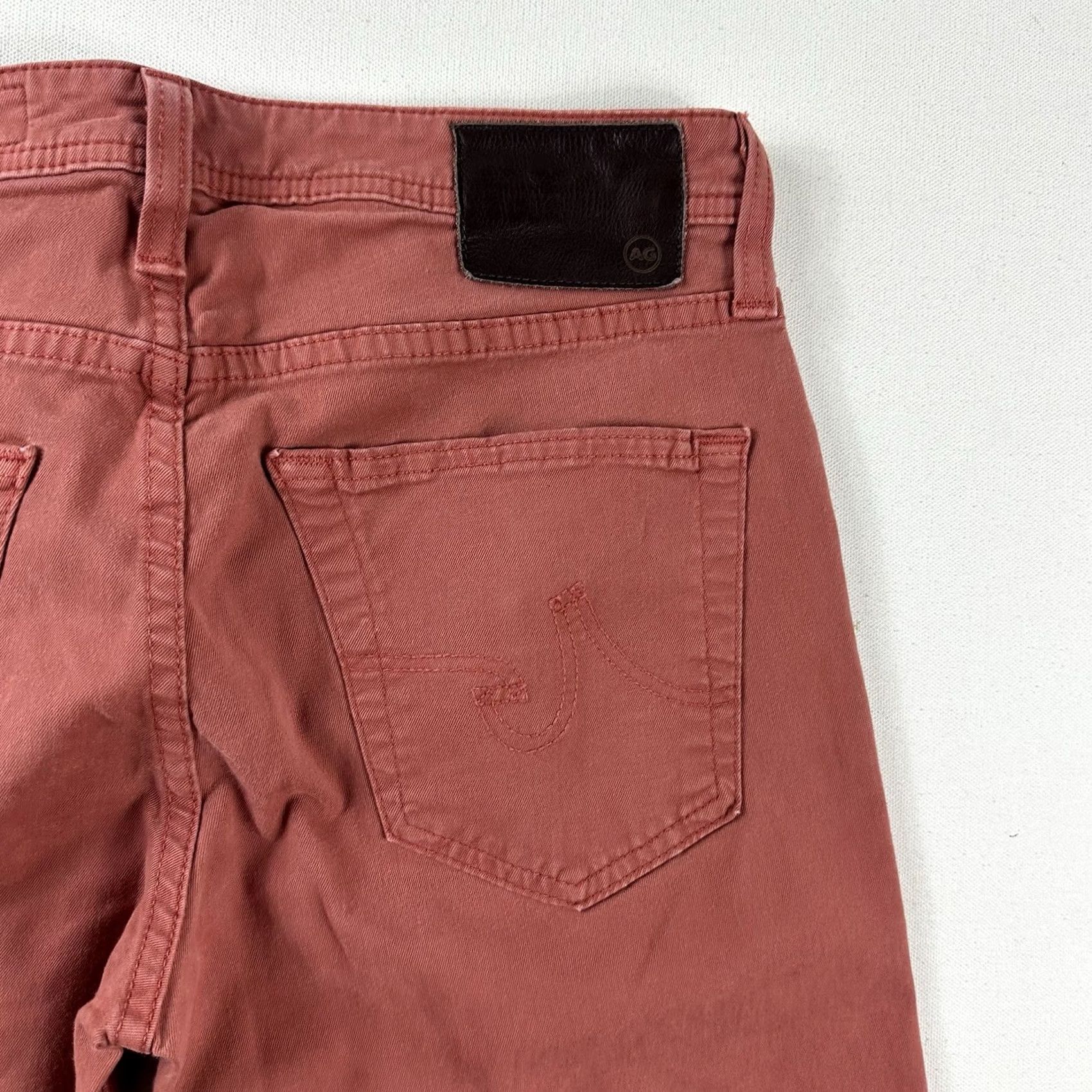 Vintage AG Adriano Goldschmied The MatchBox Slim Straight Jeans Pants Mens 29x28 Coral Size US 29 - 5 Thumbnail