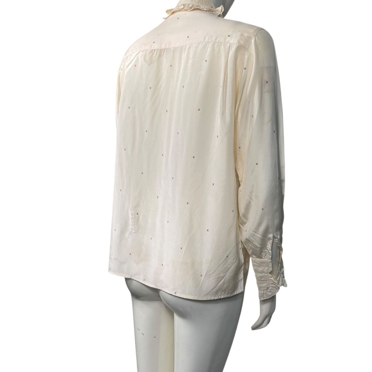 Chanel Vintage 80s Chanel Ruffle Silk Blouse Size XS / US 0-2 / IT 36-38 - 8 Thumbnail