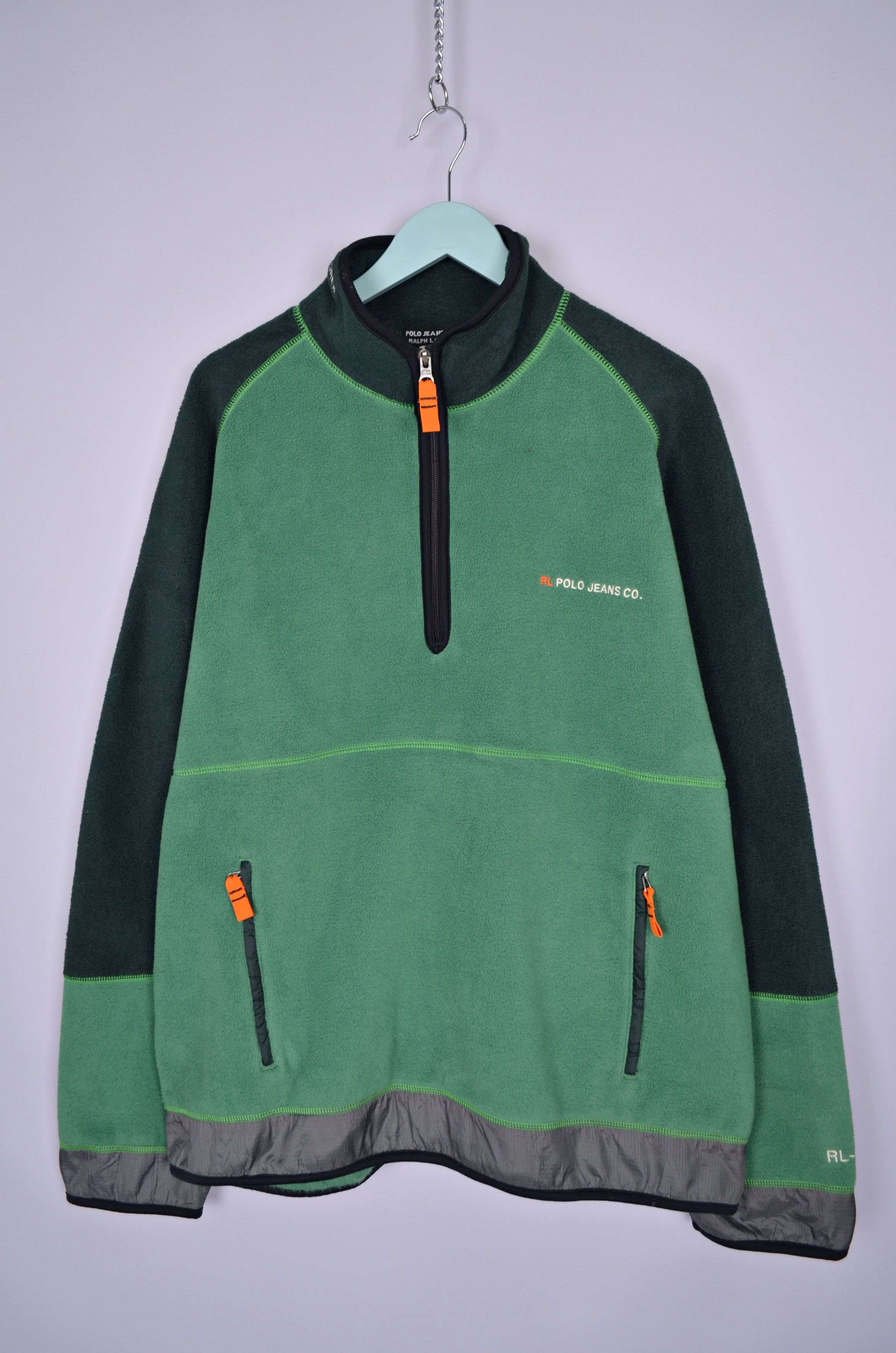 Designer × Polo Ralph Lauren × Vintage Vintage 1990'S Polo Ralph Lauren Polo Jeans 1/4 Zip Fleece L Size US XL / EU 56 / 4 - 1 Thumbnail