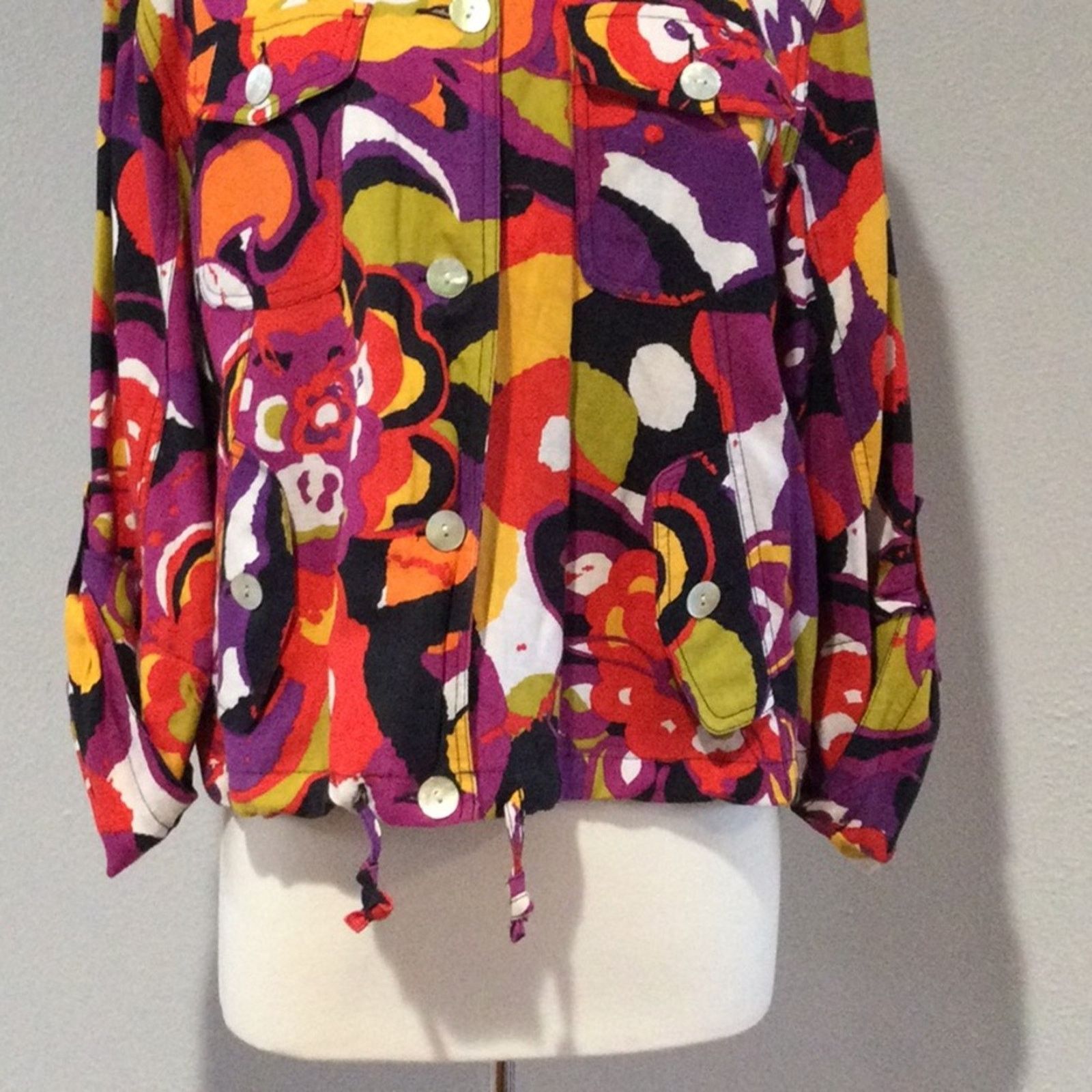 Other Ruby Rd Multicolor Button Front Pockets Linen Blend Shirt 18 Size XXL / US 16-18 / IT 52-54 - 3 Thumbnail