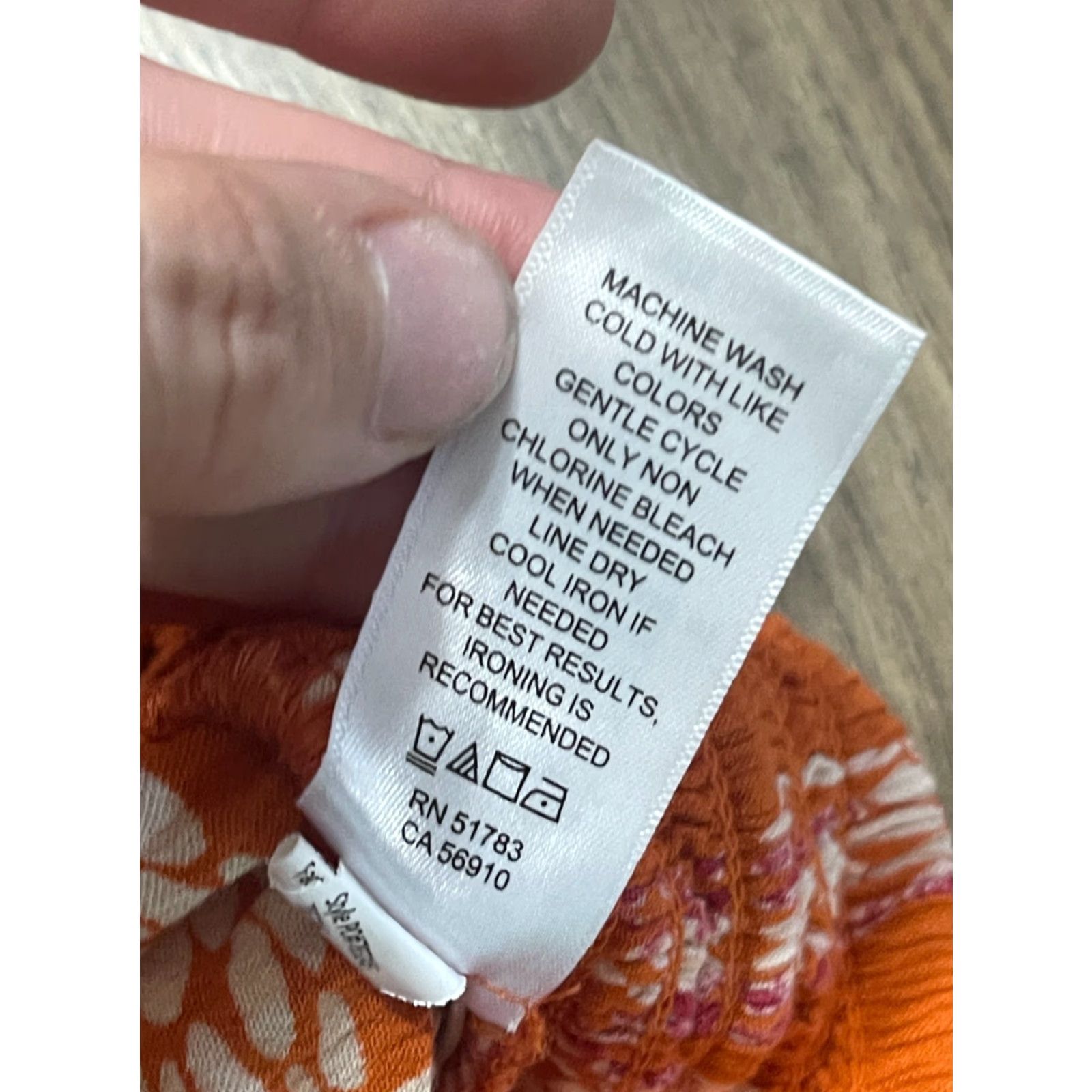 Vintage Maurices Pants Women XS Orange White Floral Pull On Straight Casual Pants Ankle 28 in Regular Inseam Size 26" / US 2 / IT 38 - 6 Thumbnail