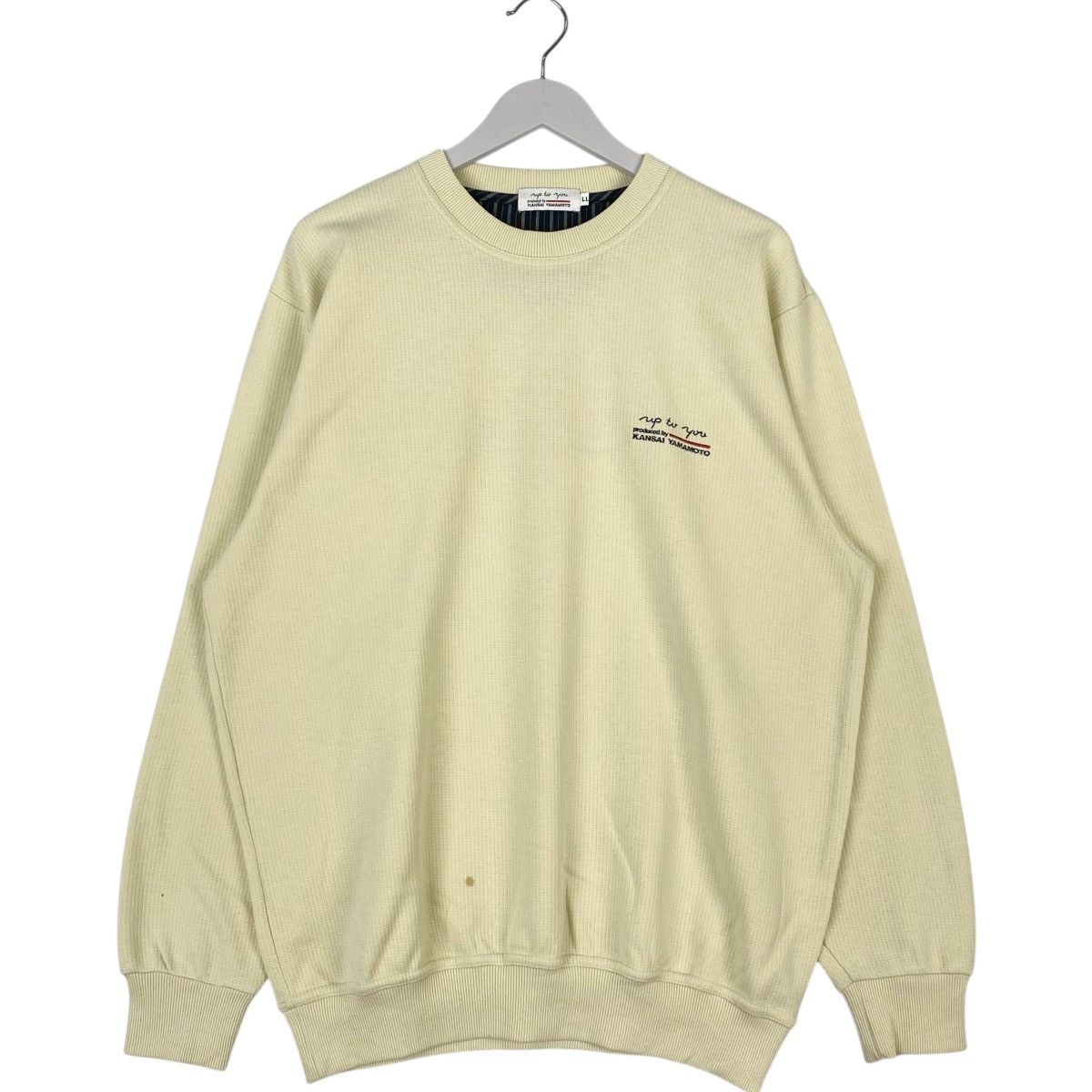 Kansai Yamamoto Vintage Kansai Yamamoto Crewneck Sweatshirt White Size L Size L / US 10 / IT 46 - 1 Thumbnail