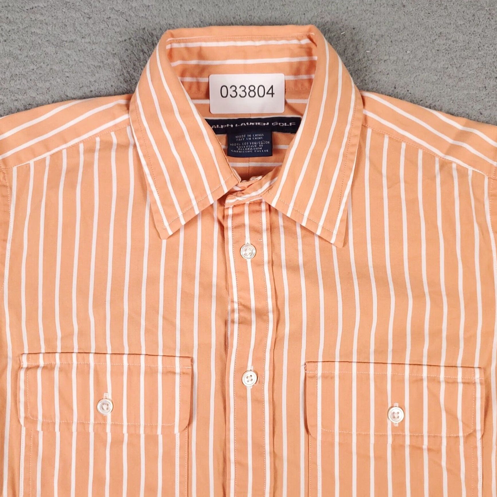 Ralph Lauren Ralph Lauren Womens Shirt Orange Striped Size 4 XL Extra Large Button Up Short Sleeve Size S / US 4 / IT 40 - 2 Thumbnail