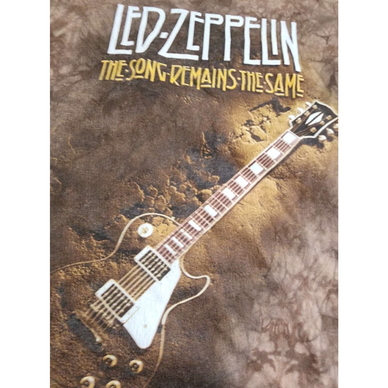 Vintage VINTAGE Led Zeppelin Graphic Print Brown Short Sleeve Mens XL Cotton T Shirt Size US XL / EU 56 / 4 - 2 Thumbnail