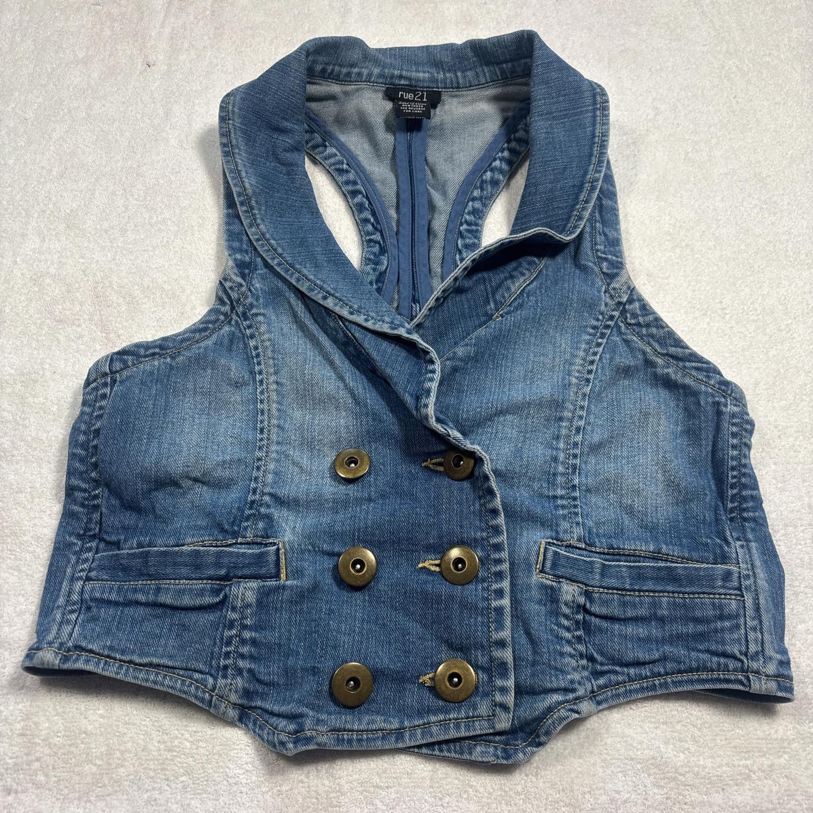 rue21 y2k rue 21 denim vest with button detailing Size M / US 6-8 / IT 42-44 - 1 Thumbnail
