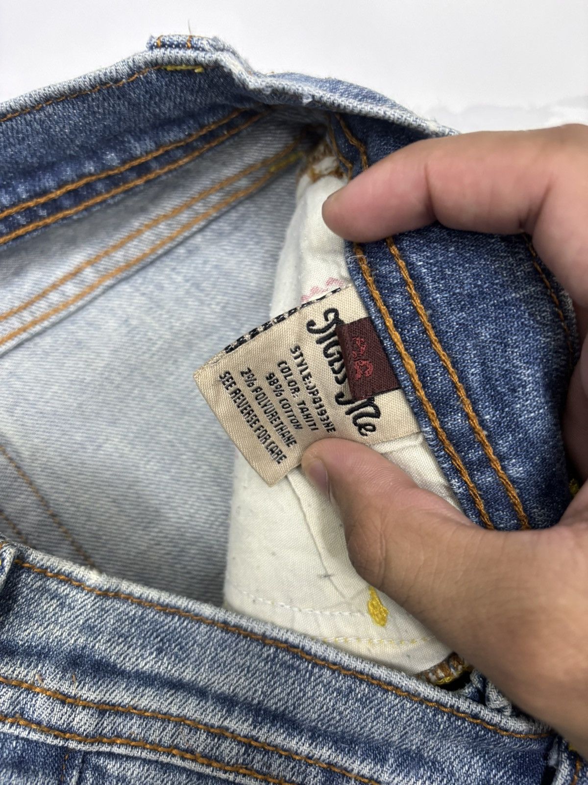 MR & MRS ITALY × Miss Me Vintage Flared Jeans Miss Me Bootcut Distressed Denim Jeans Size 28" / US 6 / IT 42 - 11 Thumbnail