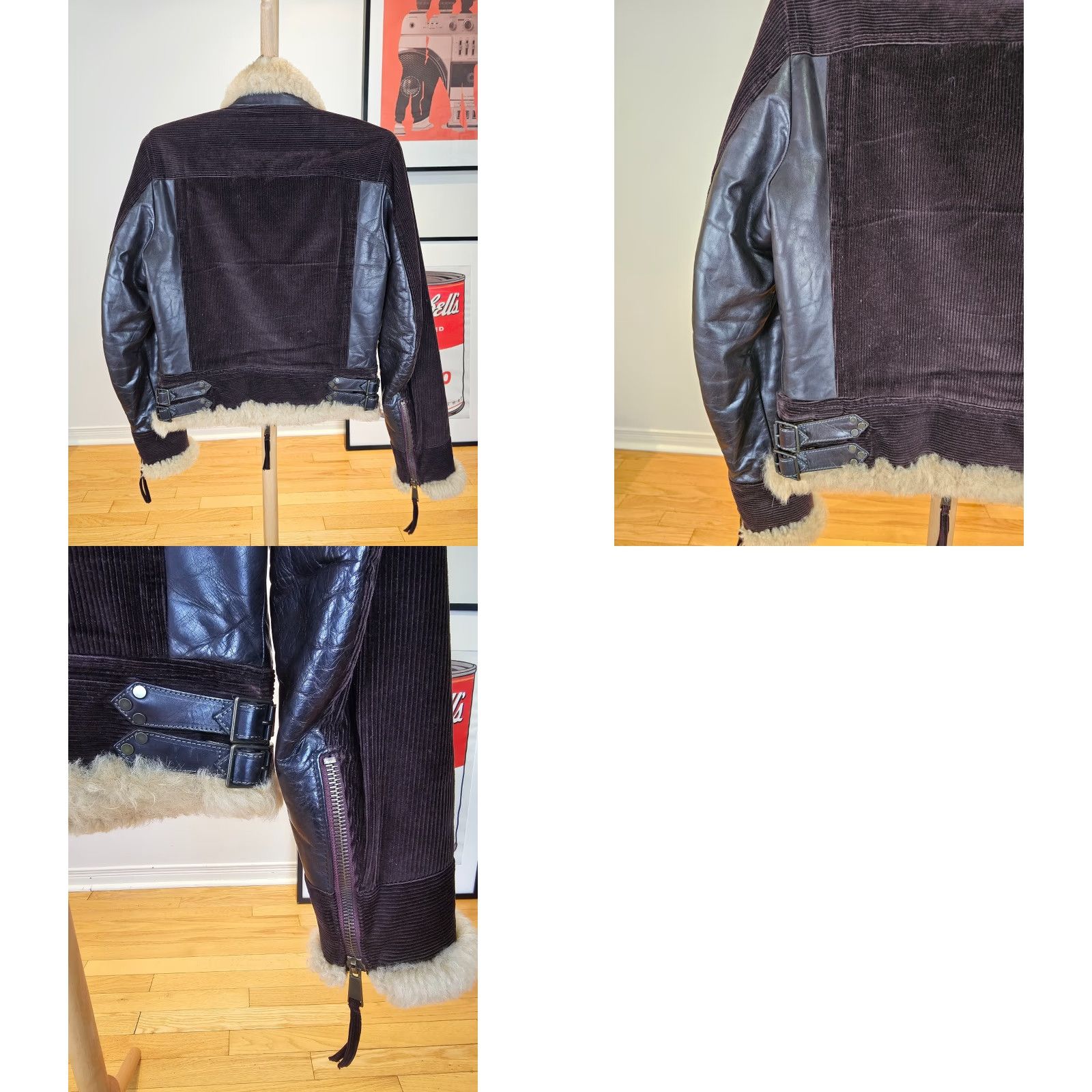 Dsquared2 VINTAGE Dsquared2 JACKET Motorcycle Jacket Fur Collar Corduroy/Leather SZ 38 US Brown Leather Patent Men 90s 2000s Mens Size US XXS / EU 40 - 9 Thumbnail