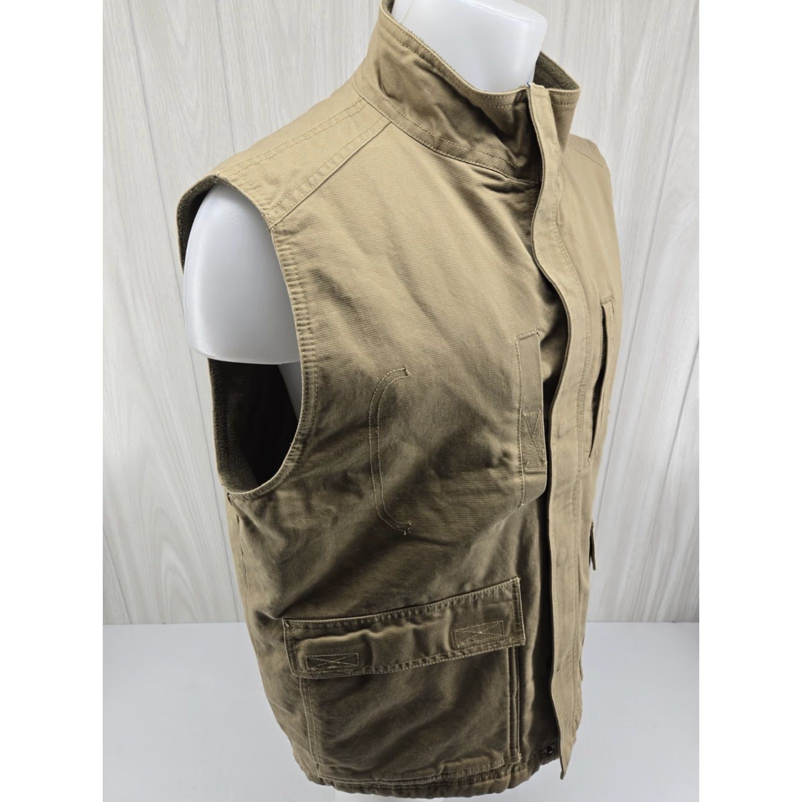 Vintage VINTAGE RedHead Utility Vest Mens Large Lined Fleece Tan Khaki Beige Cotton Canvas Zippered Pockets-Field Shirt/Coat Styled Size US L / EU 52-54 / 3 - 7 Thumbnail