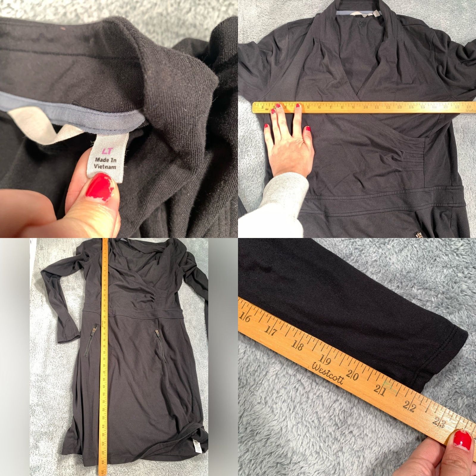 Athleta Athleta Dress Long Sleeve Black Midi Women LT Regular Size L / US 10 / IT 46 - 8 Thumbnail