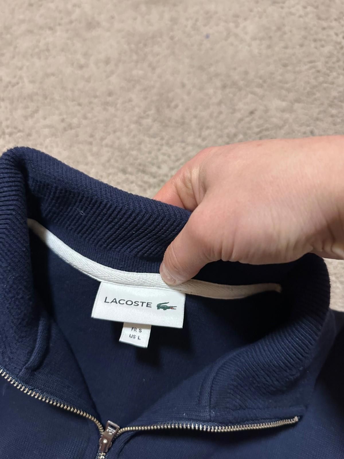 Lacoste Men’s Lacoste 1/4 Zip Navy Blue Pullover Sweatshirt Size 5 Size US L / EU 52-54 / 3 - 5 Thumbnail