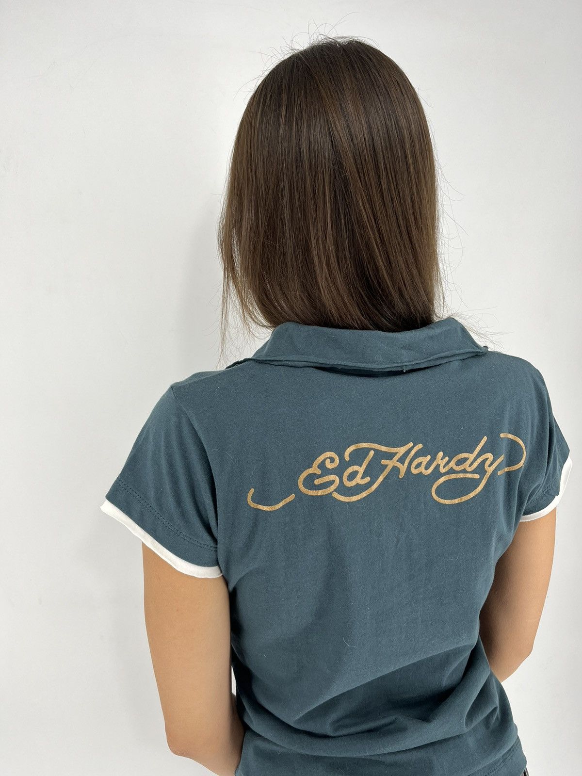 Other Vintage Ed Hardy By Christian Audigier Polo Tee Size L / US 10 / IT 46 - 7 Thumbnail