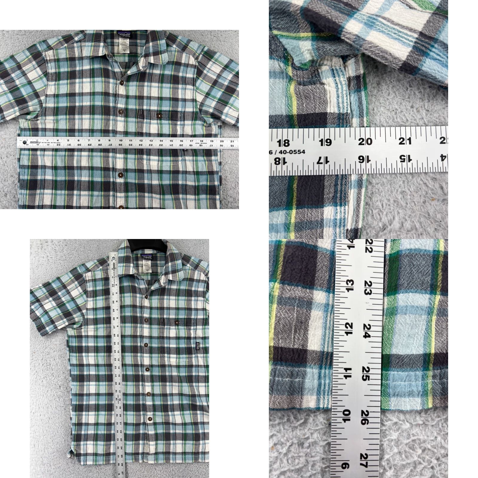 Patagonia Patagonia Shirt Mens Medium Blue Green Plaid Button Up 100% Cotton Pocket Button-Down Long Sleeve Mens Regular Cotton Shirt Size US M / EU 48-50 / 2 - 8 Thumbnail