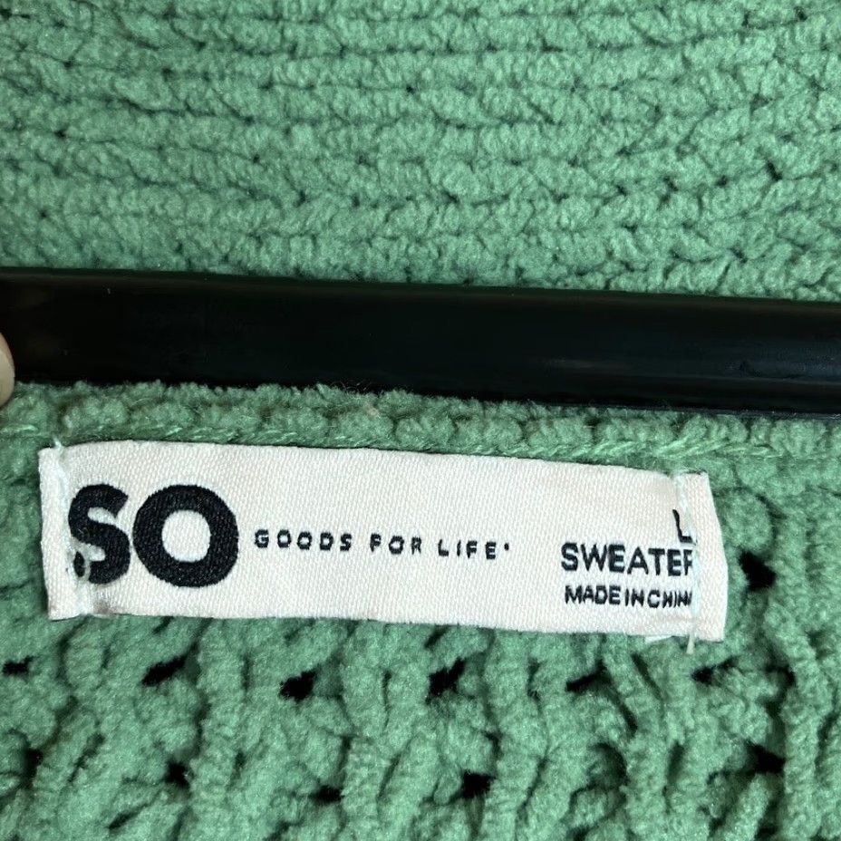 Vintage Sonoma Womens Sweater Green Knit Cardigan Open Front Large Size L / US 10 / IT 46 - 6 Thumbnail