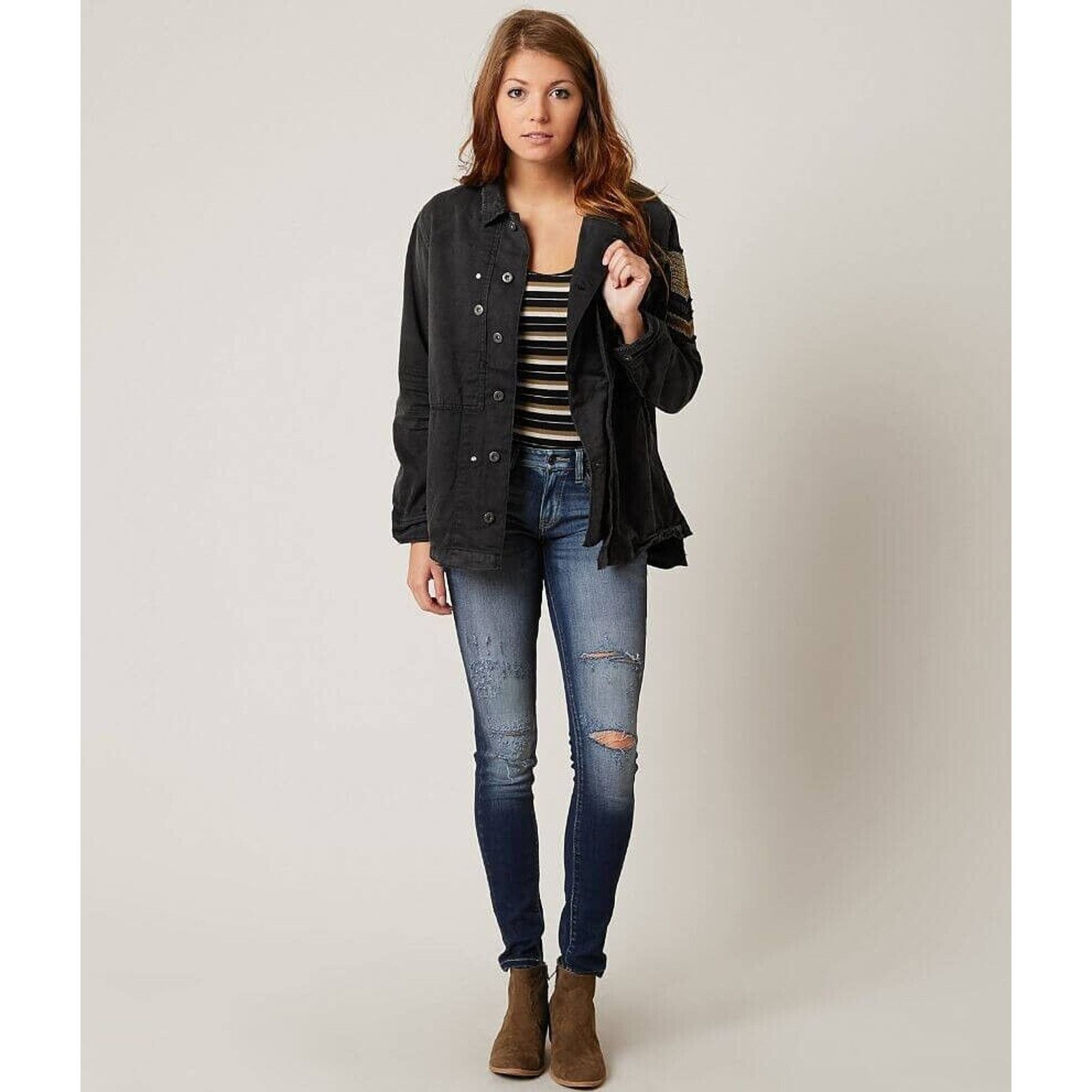 Free People Free People Embellished Military Utilitarian Jacket Eagle Size M / US 6-8 / IT 42-44 - 5 Thumbnail