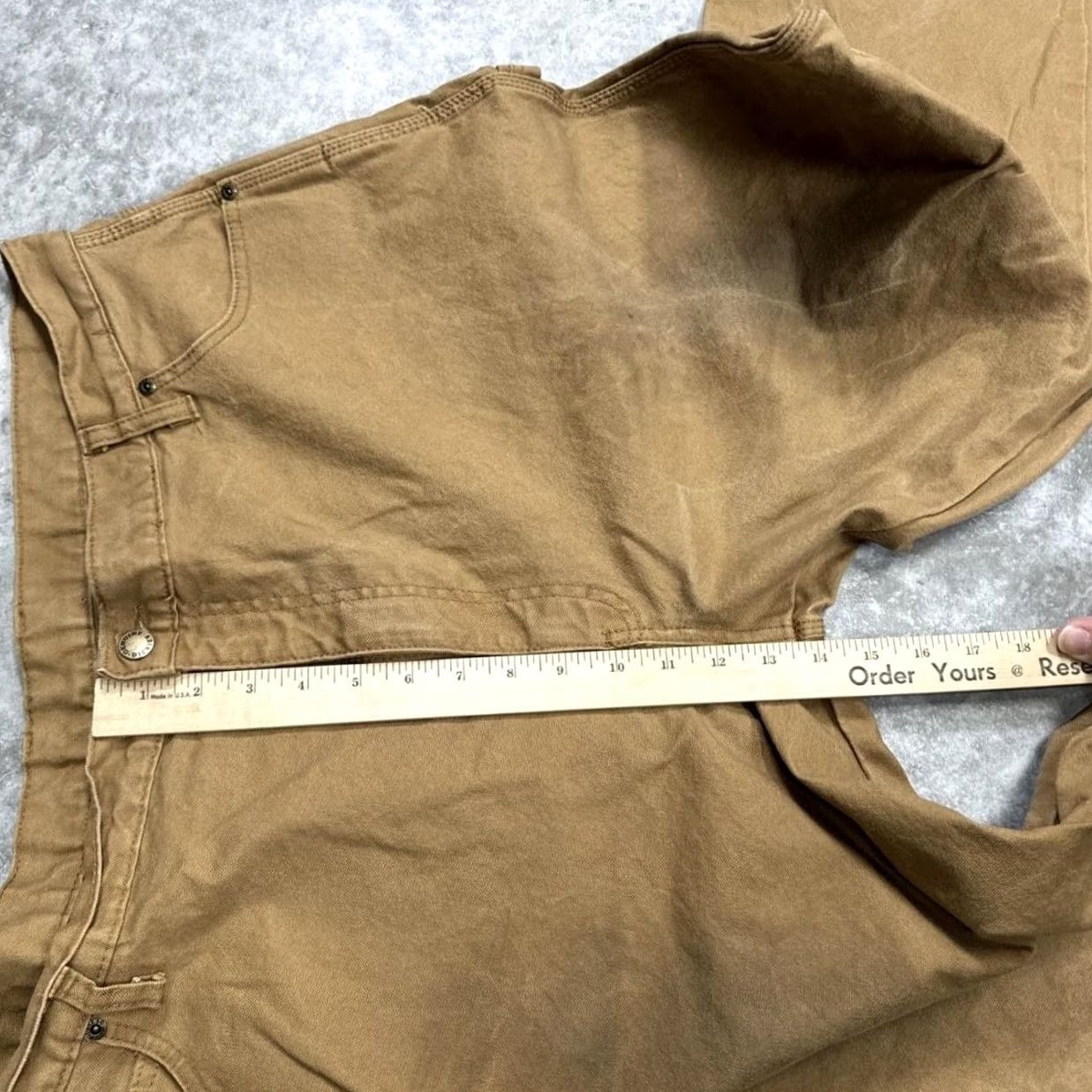 Carhartt Dickies Pants Mens 42x32 Brown Workwear Canvas Carpenter Utility Straight Front | 42 Waist 32 Inseam Mens Brown Canvas Carpenter Pants Size US 42 / EU 58 - 5 Thumbnail