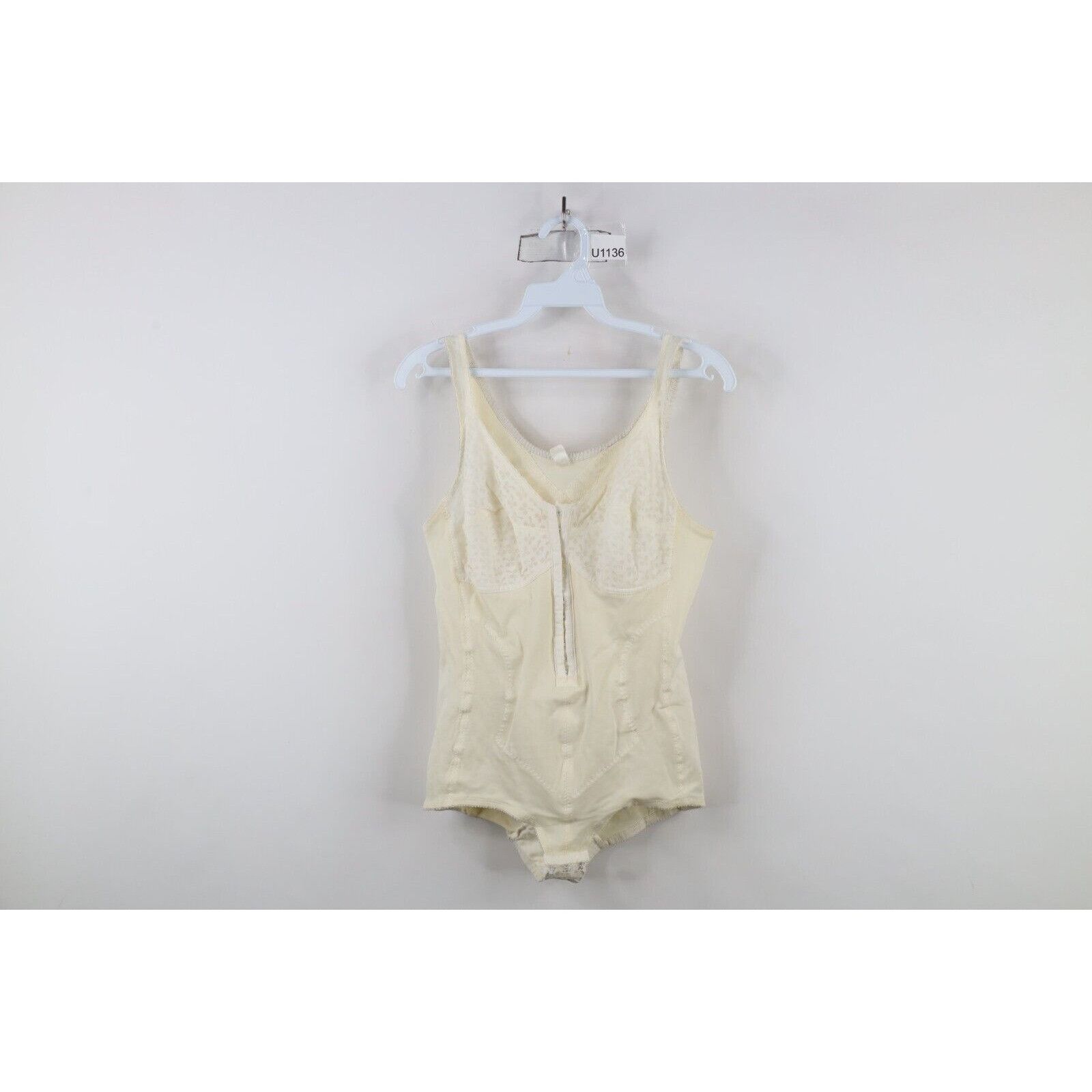 Vintage Vintage 60s 70s Rockabilly Lace Clasp Crotch Bodysuit Size L / US 10 / IT 46 - 1 Thumbnail