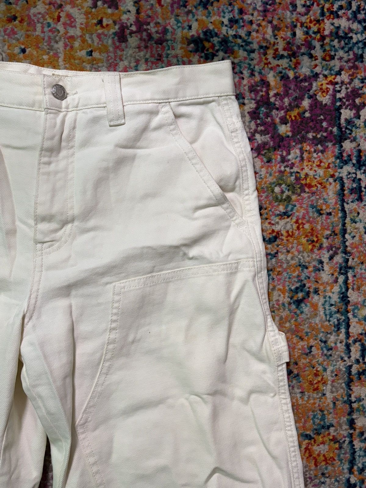 Stussy Stüssy x Our Legacy Work Shop White Canvas Carpenter Pants Size US 28 / EU 44 - 2 Thumbnail