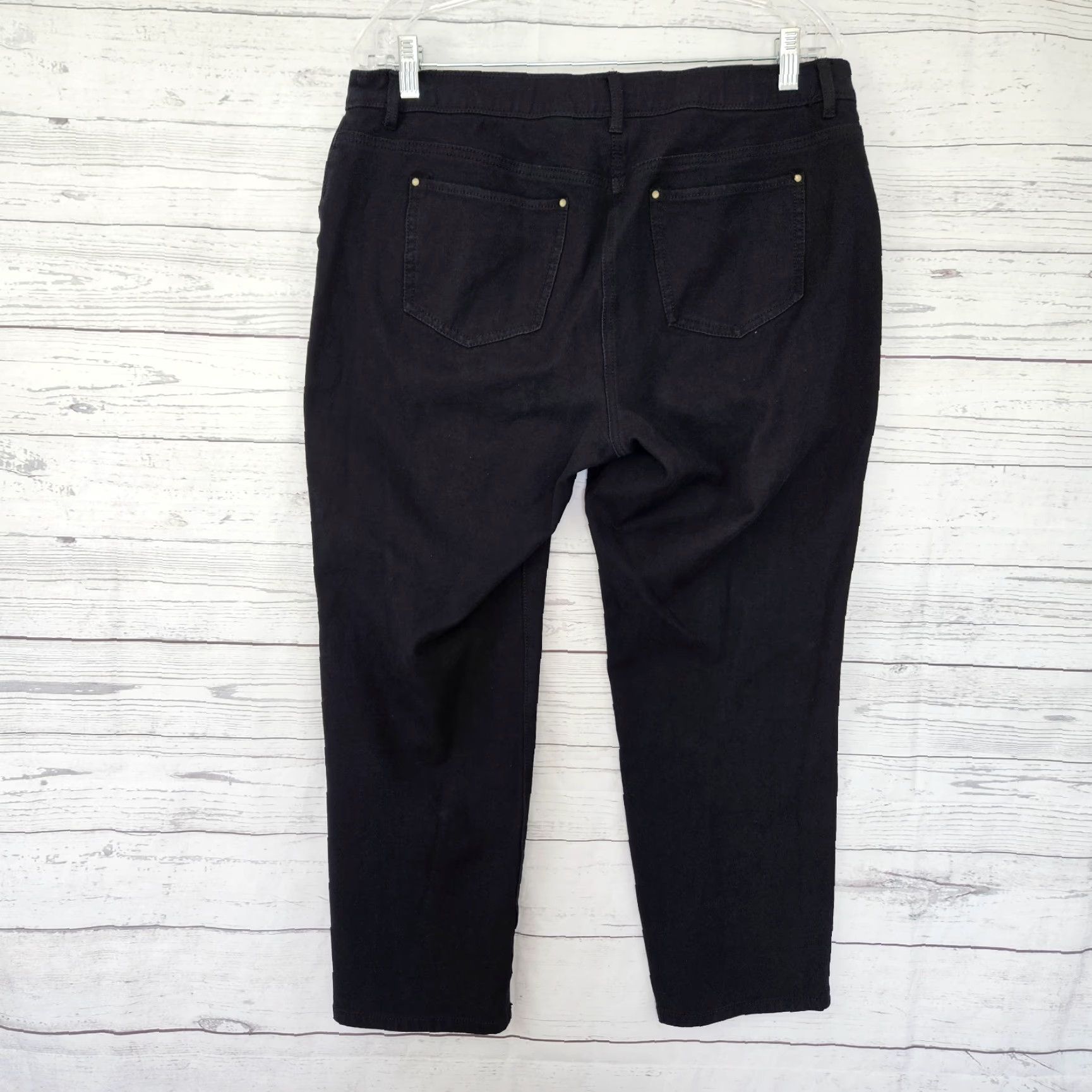 Vintage Chico's So Slimming Womens Ankle Jeans Sz 12 Black Mid Rise Faux Zip Pockets Jeans Slimming Womens 12 Black Ankle Chico's Shirt not provided Size 34" / US 12 / IT 48 - 3 Thumbnail