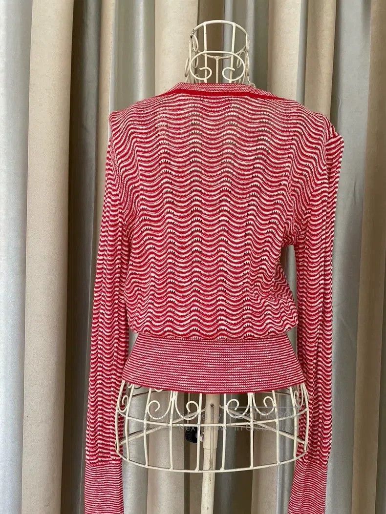 Vintage vintage Vintage Striped Open Front Knit Top Size L / US 10 / IT 46 - 7 Thumbnail