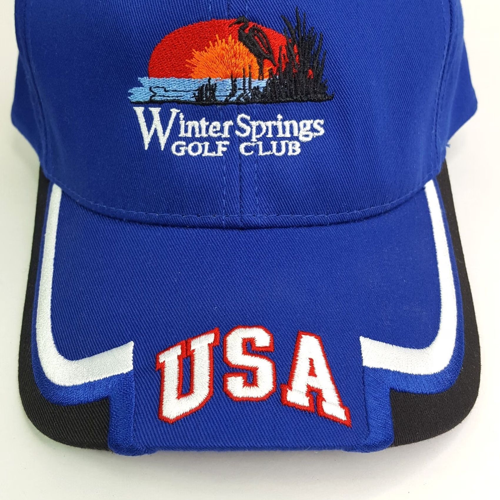 Vintage VTG Winter Springs Golf Club PGA Adjustable USA Snapback Hat Baseball Cap Navy Blue Town Talk Mens Size ONE SIZE - 5 Thumbnail