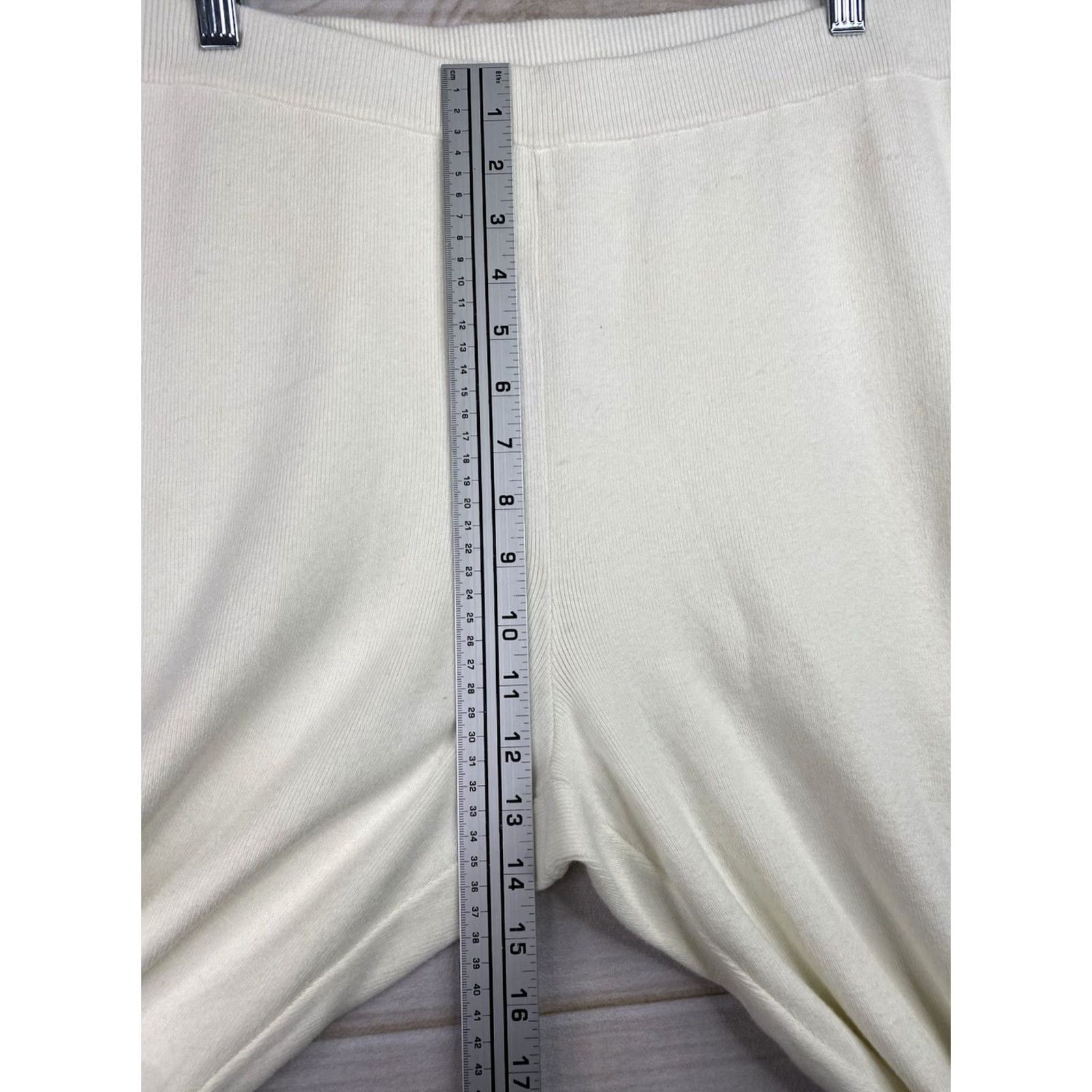 Vintage Chico's Zenergy Pants Womens L White Cotton Cashmere Knit Jogger High Rise NWT Size 36" / US 14 / IT 50 - 5 Thumbnail