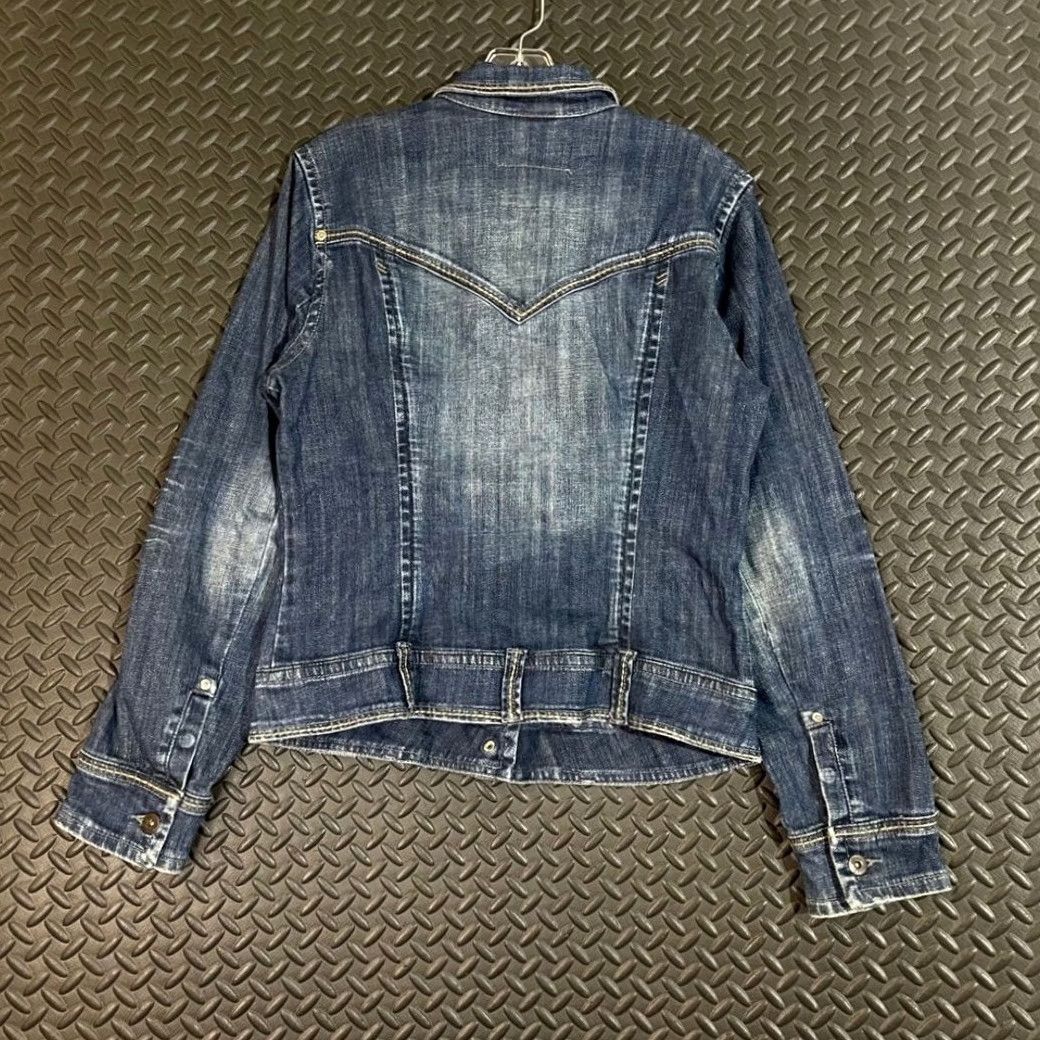 Jordache VINTAGE Jordache Legacy Denim Jean Jacket BLUE Full Button Women Large Jeans Jacket Women L Blue Y2K Size 36" / US 14 / IT 50 - 5 Thumbnail