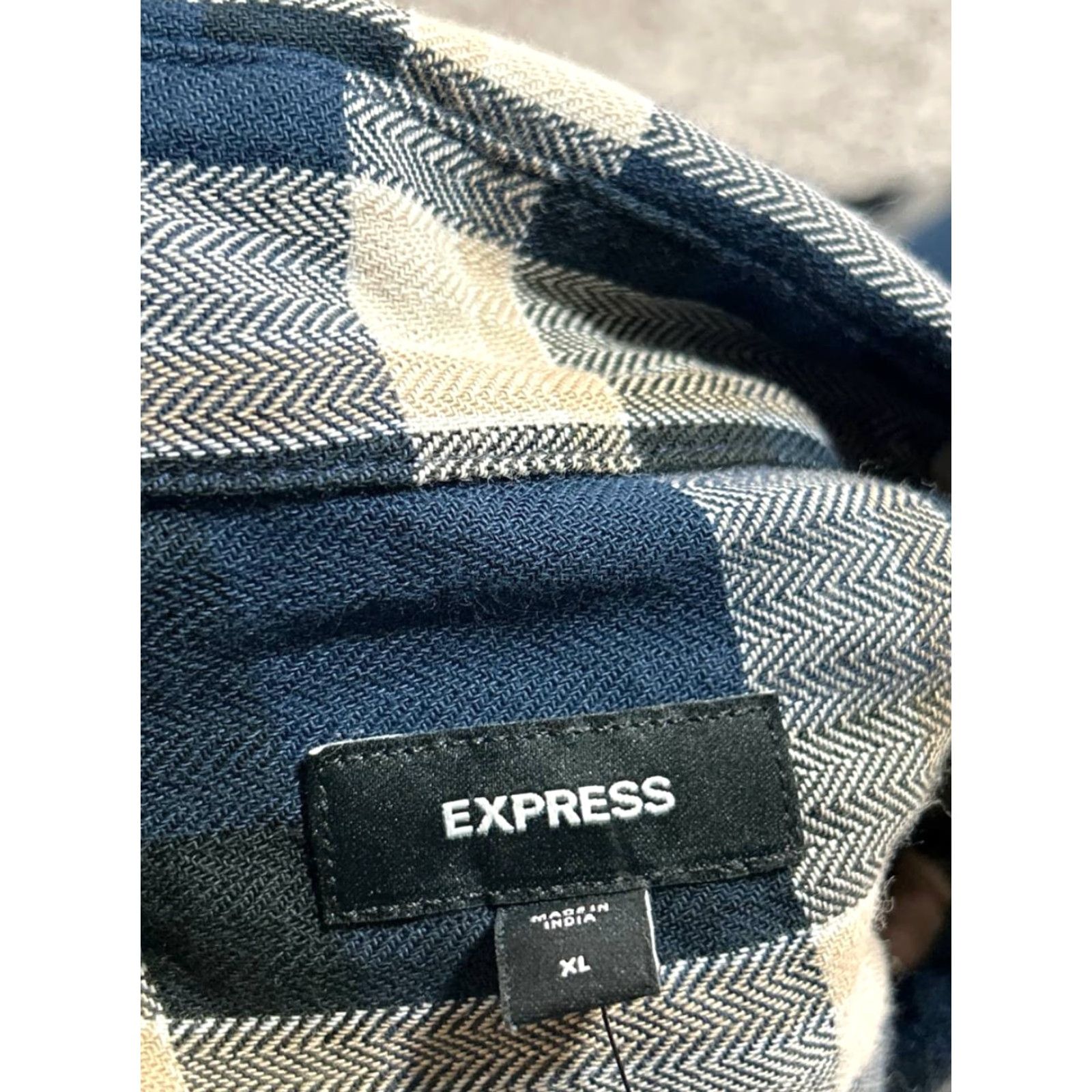 Express Express Shirt Mens XL Plaid Button-Up Cotton Spandex Pocket Multicolor Size US XL / EU 56 / 4 - 4 Thumbnail