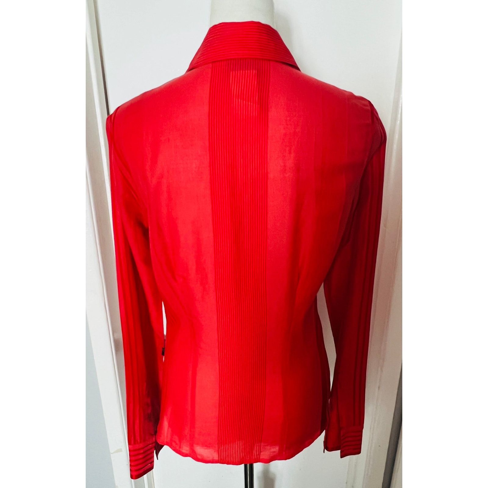 Just Cavalli Roberto Just Cavalli Red Button up blouse Sz S 00s y2k Size S / US 4 / IT 40 - 8 Thumbnail