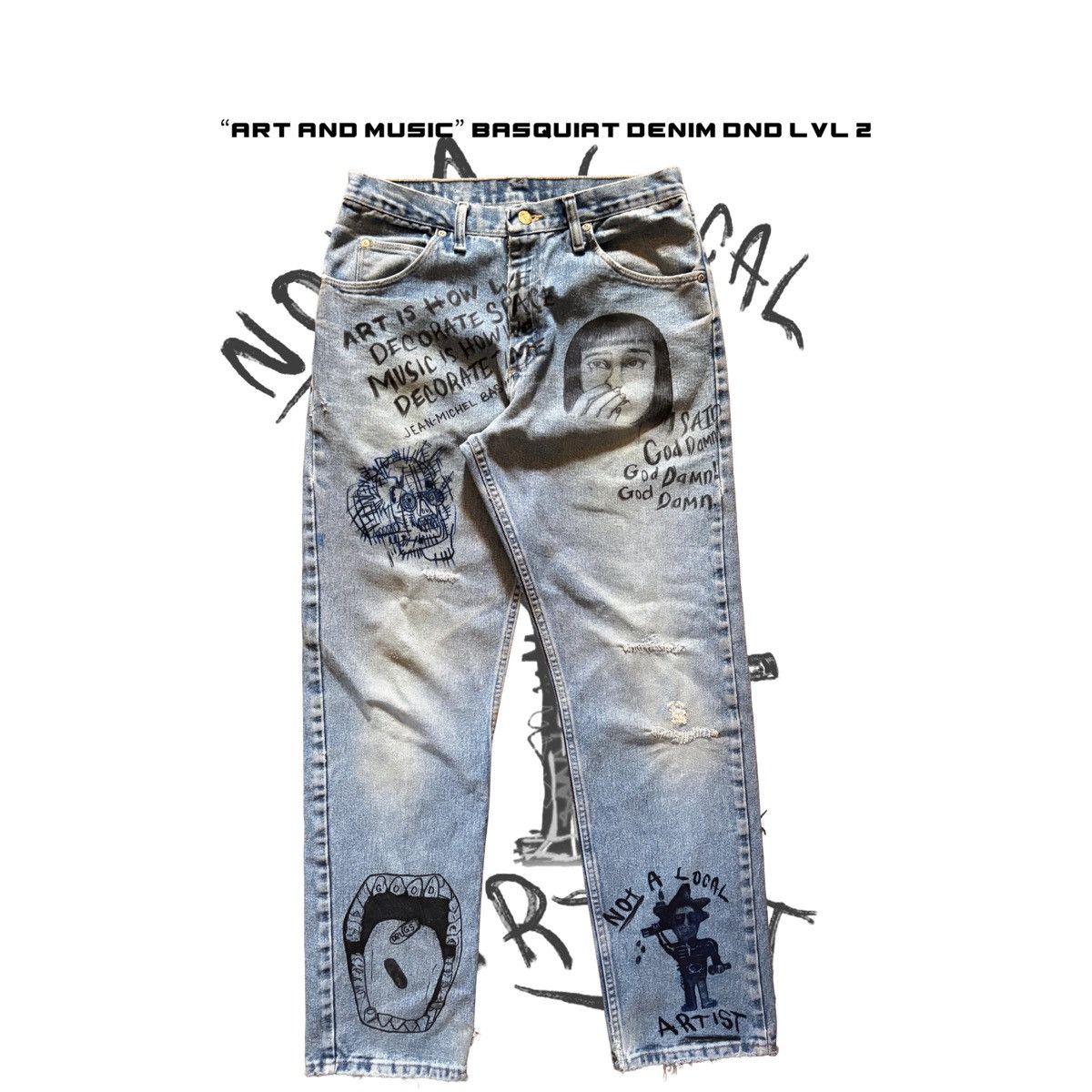 Other “Art and Music” DND LVL 2 Basquiat Heavyweight Denim Size US 32 / EU 48 - 1 Thumbnail