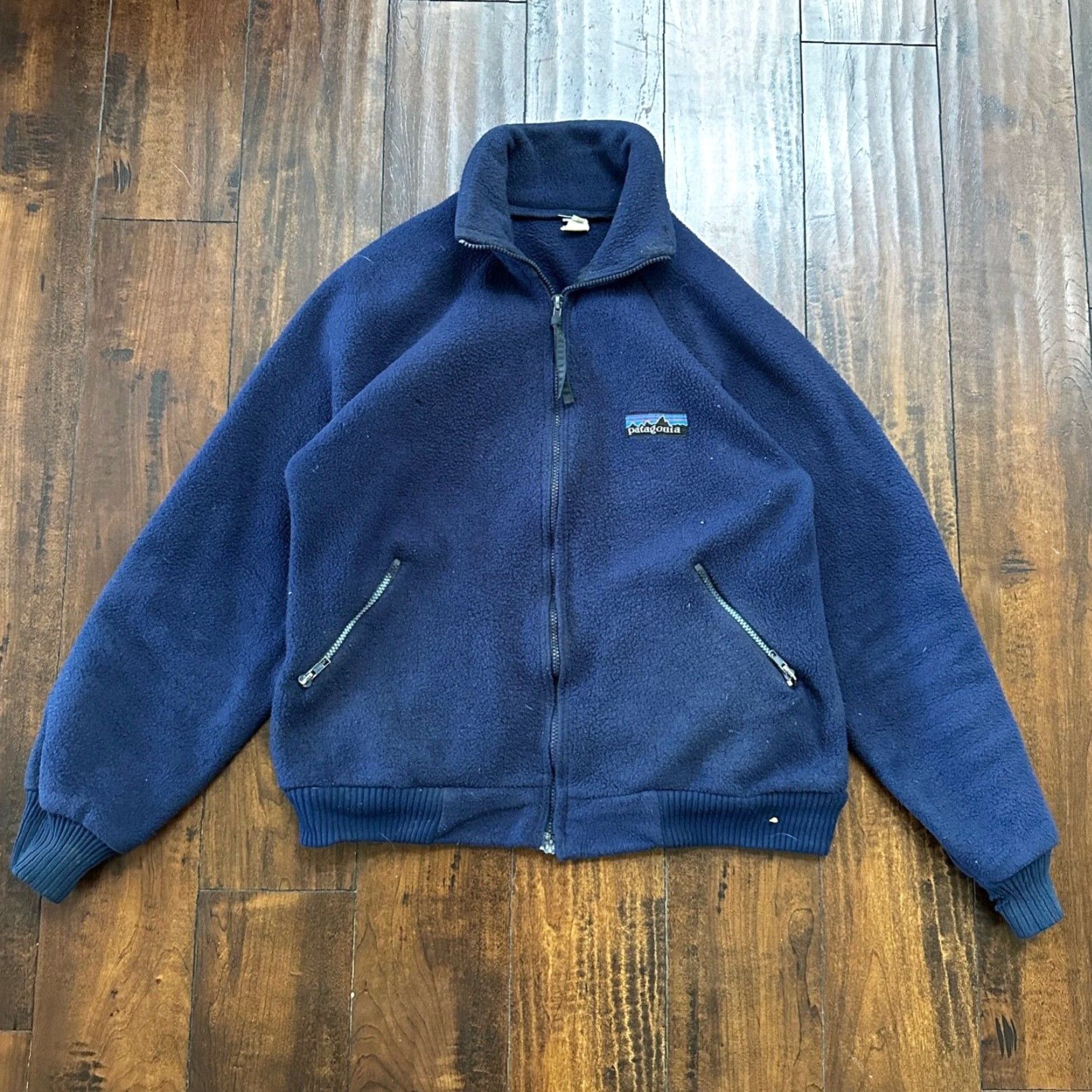 Patagonia Patagonia Vintage 80s Zip Up Fleece Jacket Navy Blue Full Bomber 90s Deep Pile Size US L / EU 52-54 / 3 - 2 Thumbnail