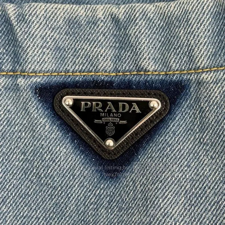 Prada Prada Blue washed destruction triangle logo shirt jacket Size XS / US 0-2 / IT 36-38 - 8 Thumbnail