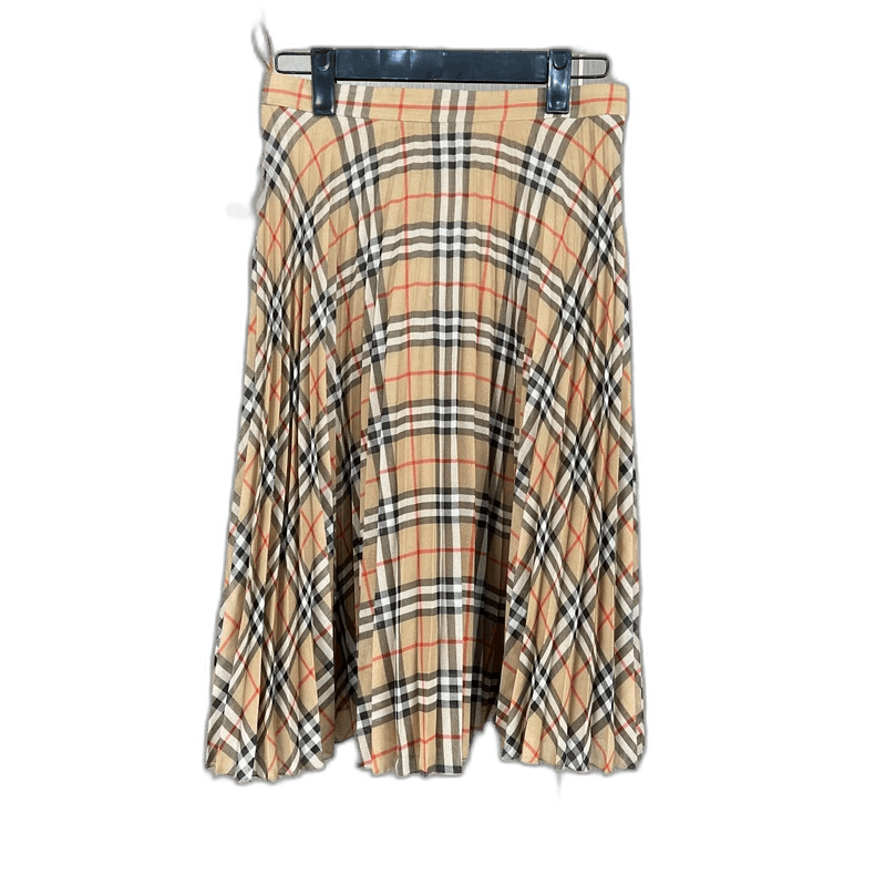 Burberry Burberry Burberry Plaid Silk Pleated Skirt-2507 Size 22" - 1 Thumbnail
